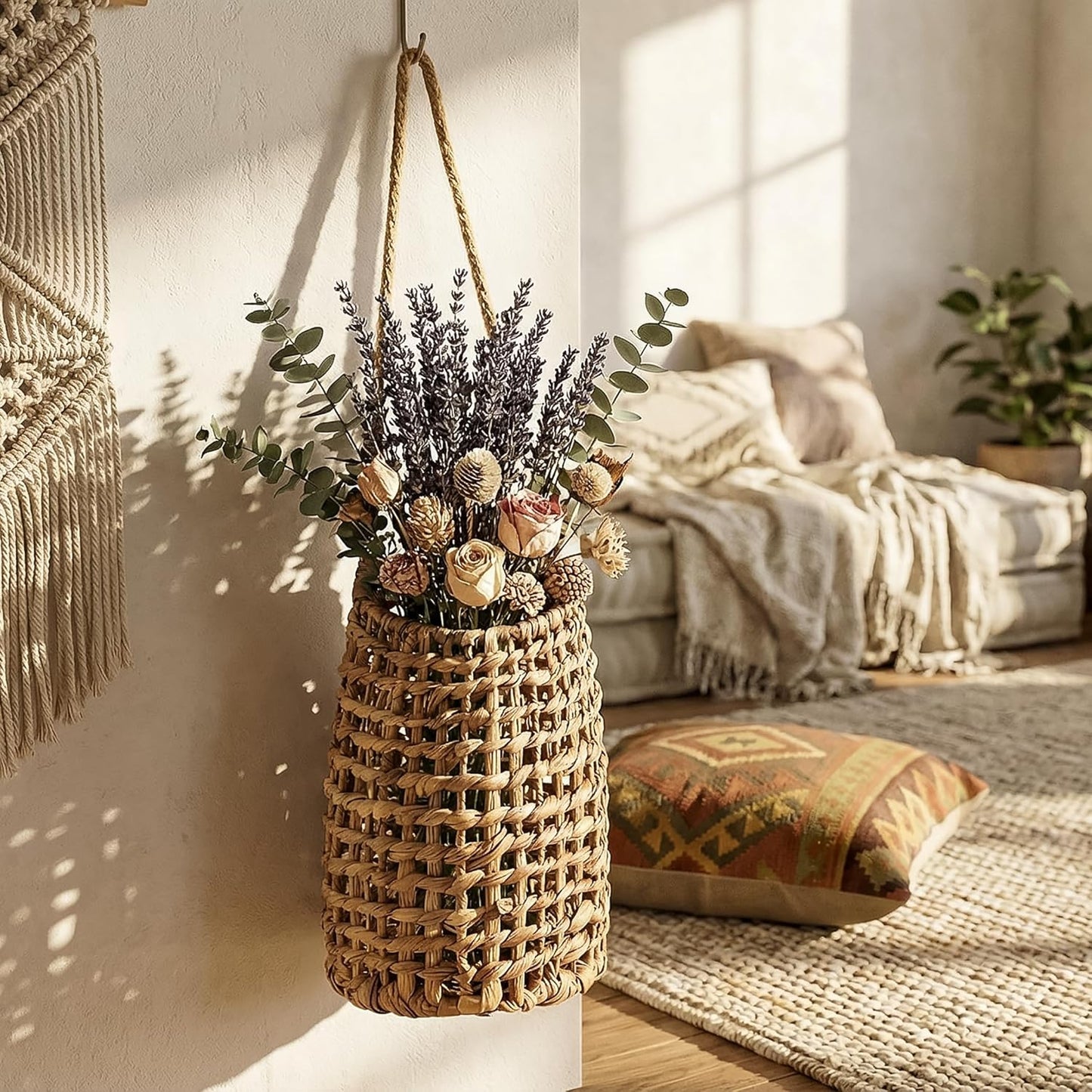 Woven Front Door Basket / Bohemian