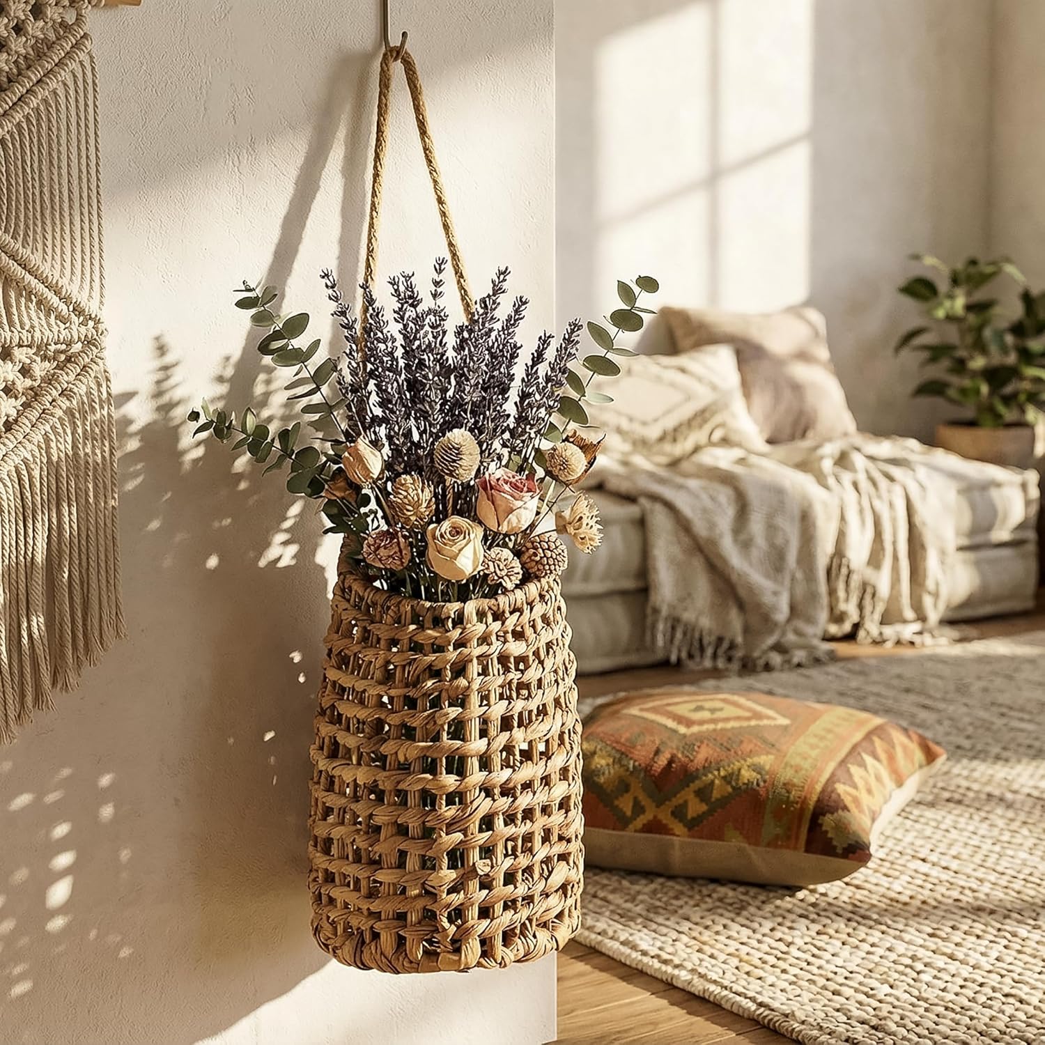 Woven Front Door Basket / Bohemian