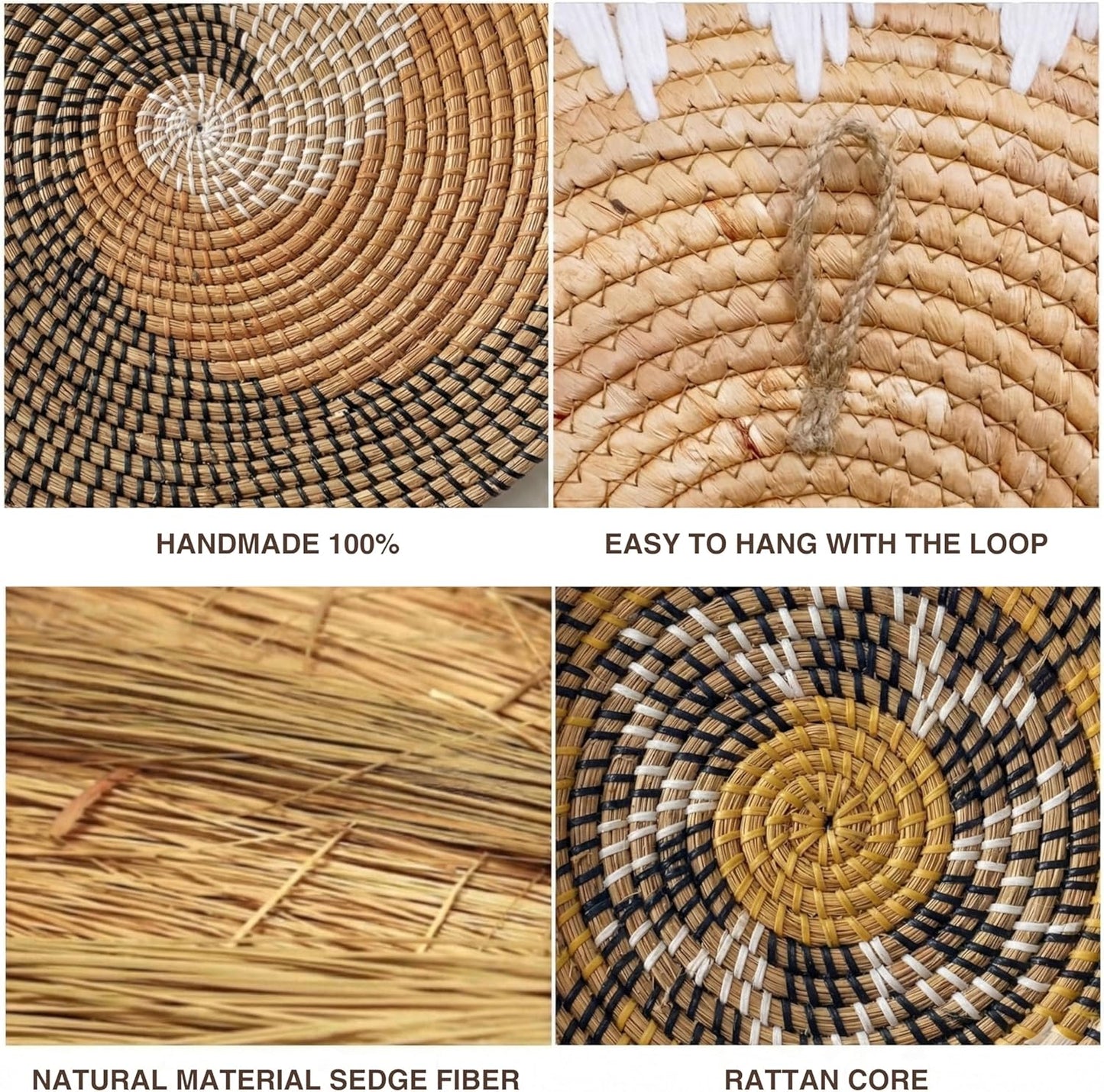 Woven Basket Wall Decor / Set of 12