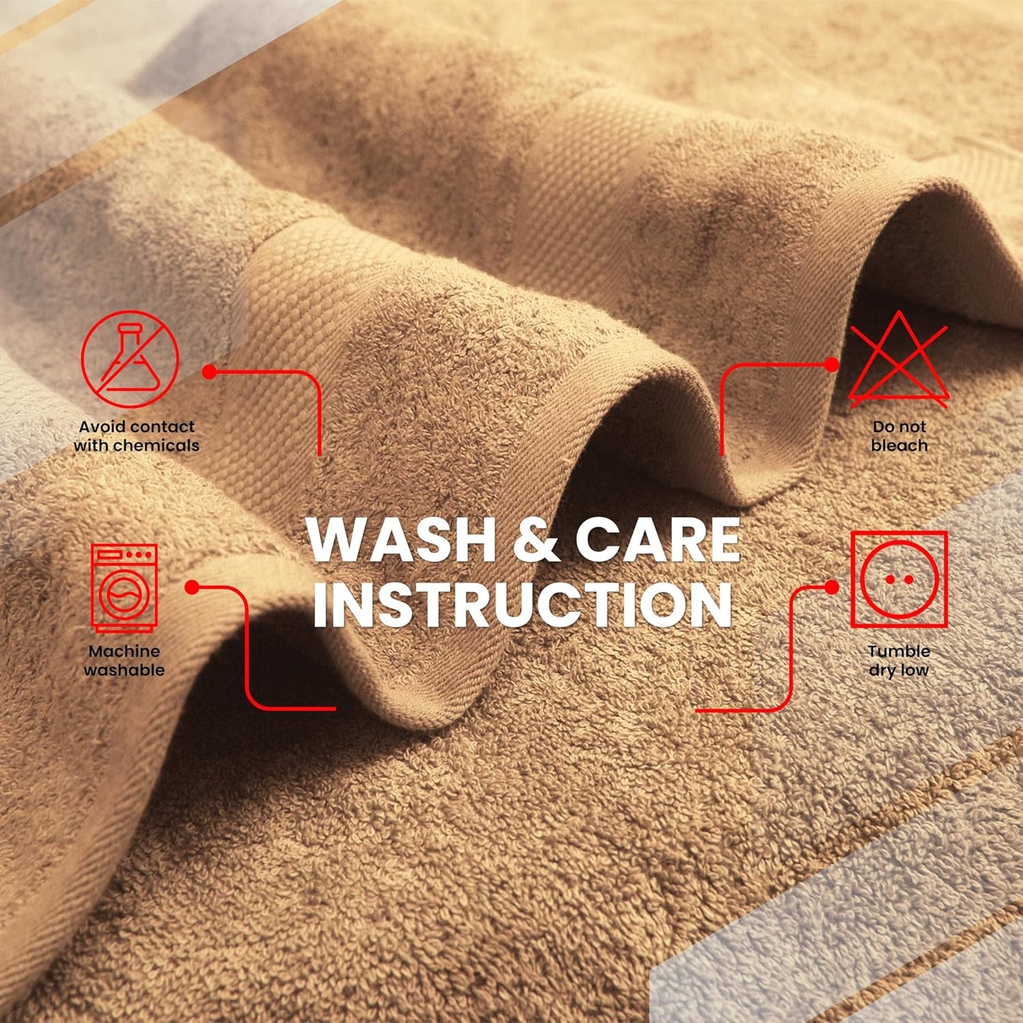 Infinitee Xclusives 100% Cotton Bath Towel Set – 8 Piece Bathroom Towel Set | (2 Bath Towels, 2 Hand Towels, 4