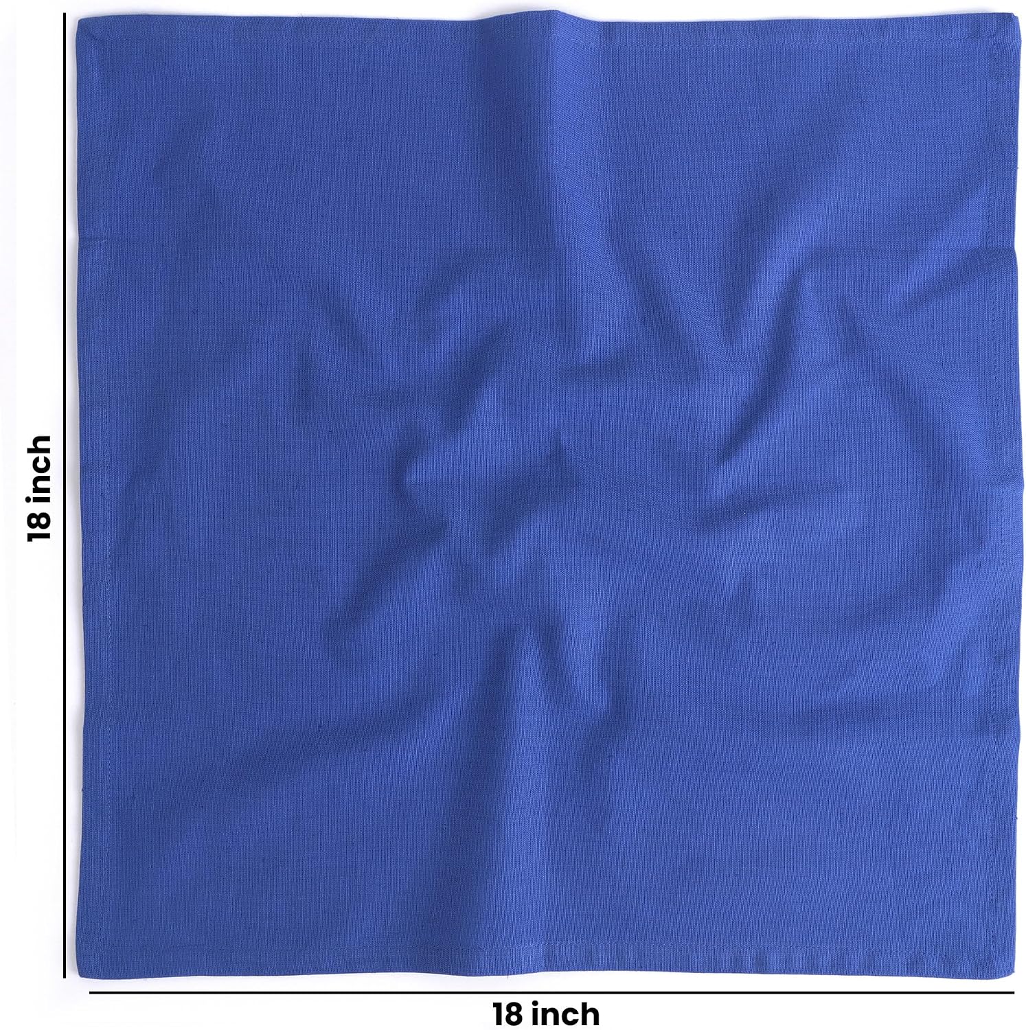 NATURALCRAFT Cloth Napkins Set of 12 Cotton Linen18x18 inch Royal Blue | Washable Reusable Fabric Soft Durable Quality
