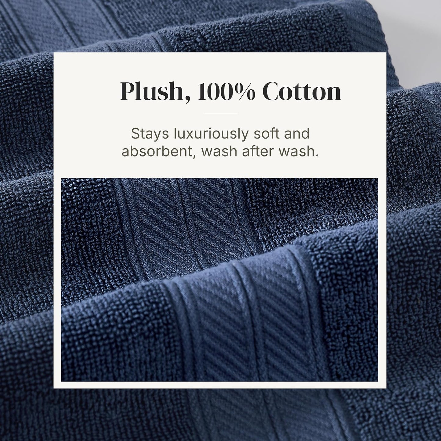Modern Threads 6 Piece Bath Towel Set – Bathroom Set with 2 Bath Towels, 2 Hand Towels, and 2 Wash Cloths – 100%