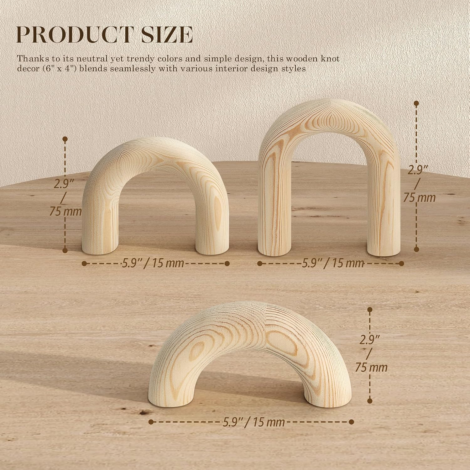 Pine Wood Arch Decor Set / Original Wood