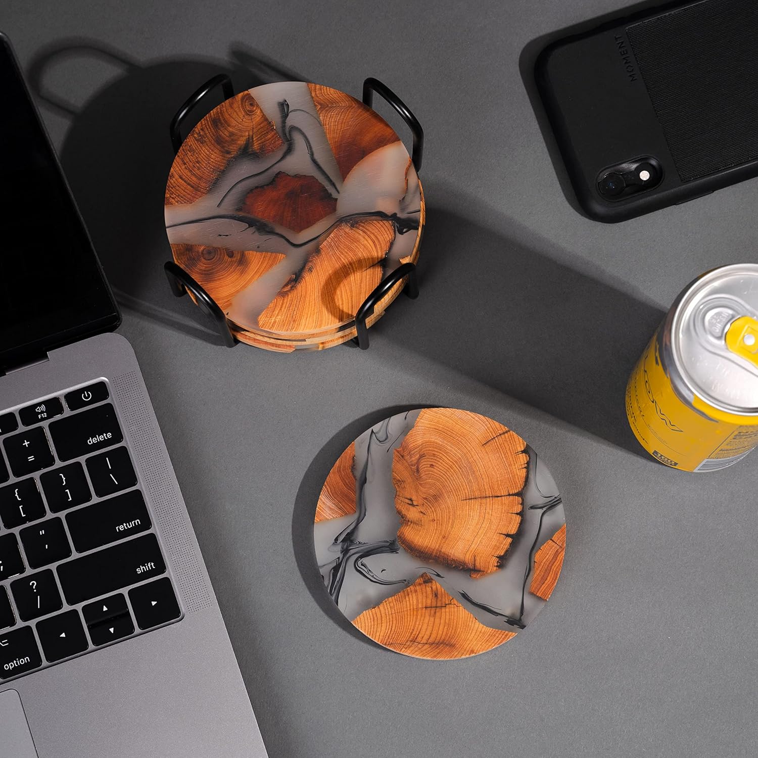 Wooden Absorbent Coasters / Set of 6