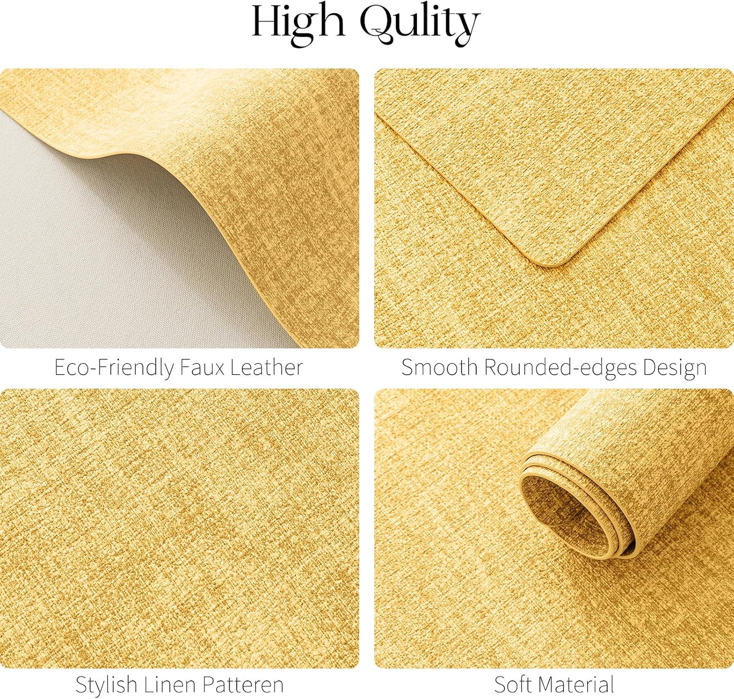 MOSAYT Placemats Set of 8, Heat Resistant Vinyl Place Mats with Coasters, Wipeable Washable 100% Waterproof Oil Proof