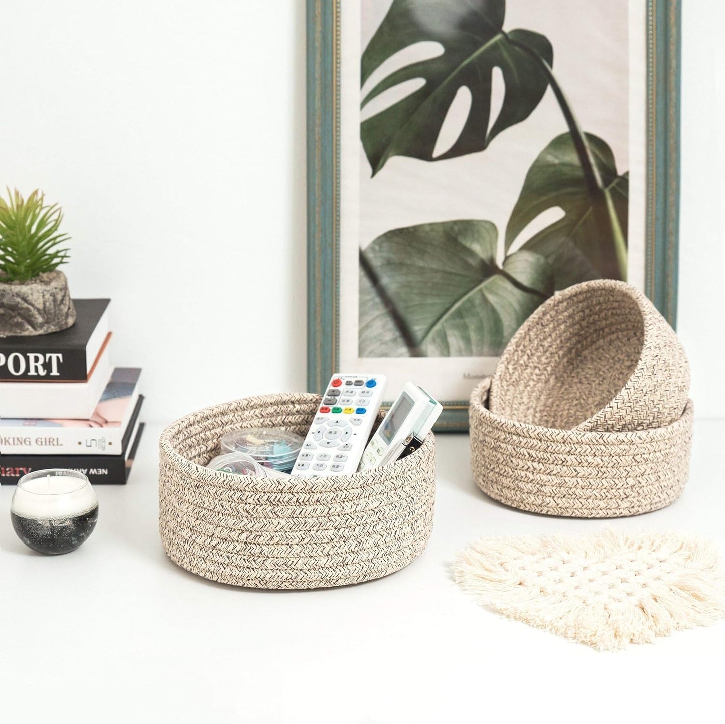 Small Catch All Basket / Light Brown / Set of 3