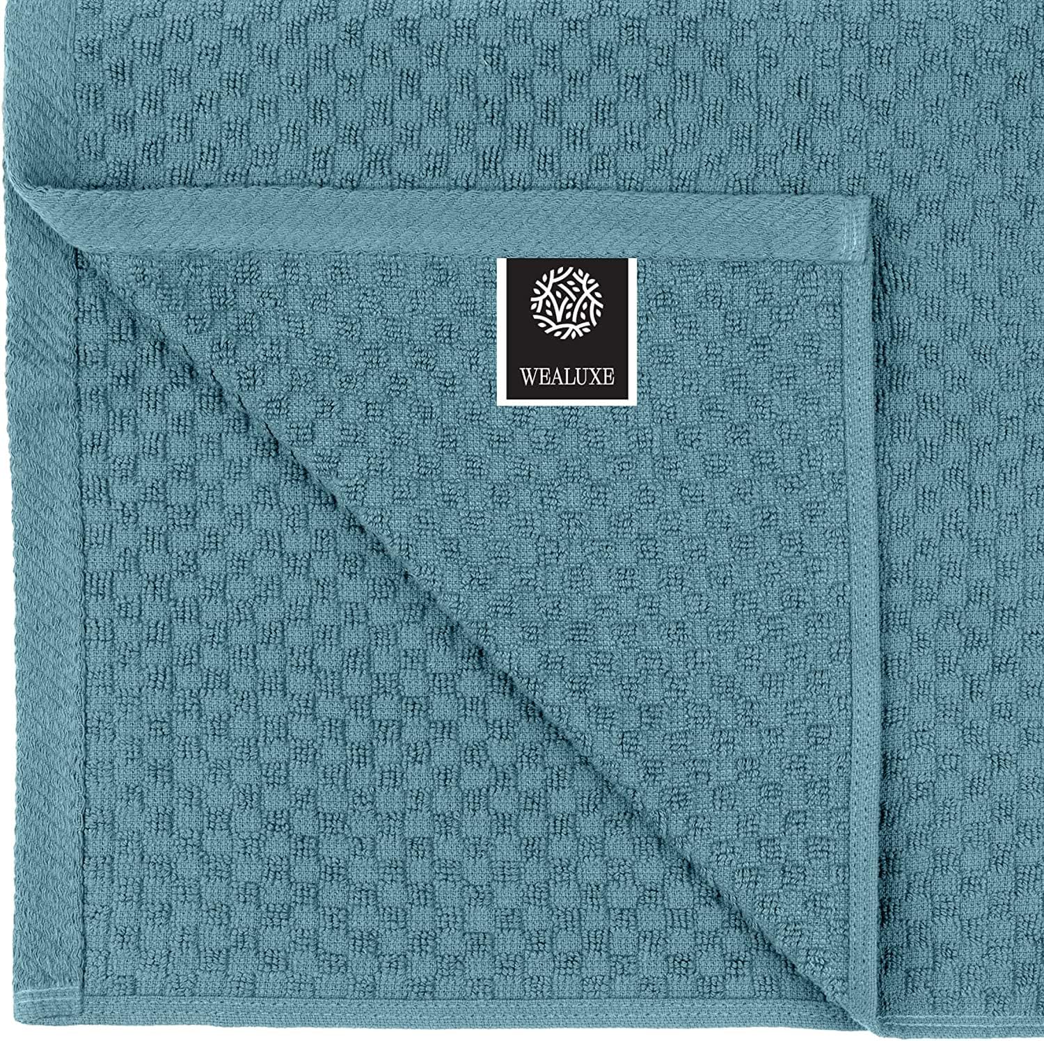 Super Absorbent Kitchen Towels 24 Pack - Premium 100% Cotton Kitchen Towels, 450GSM Thick Machine Washable Aqua Dish