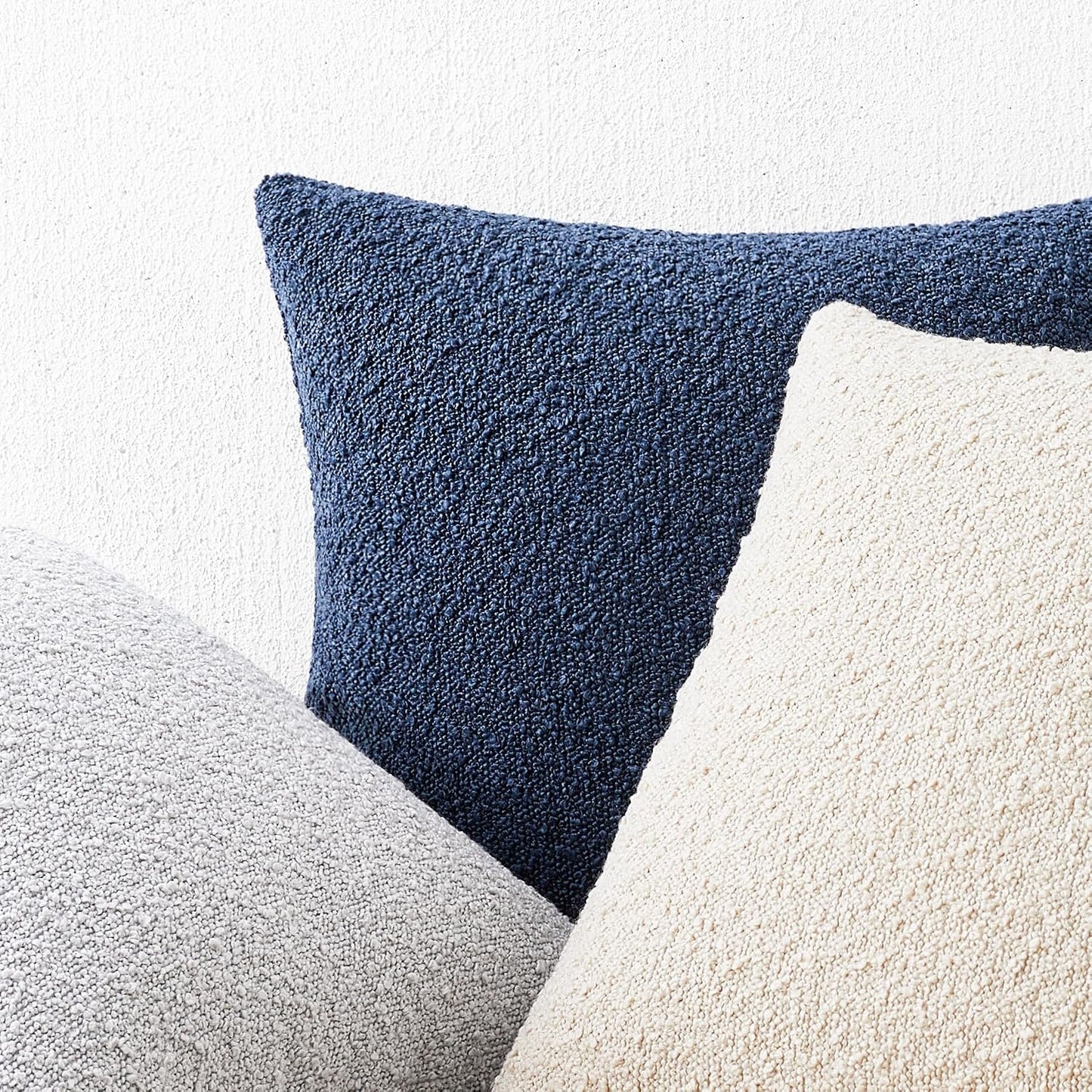 Neutral Textured Boho Pillow Covers / Beige / 18 x 18 / Set of 2