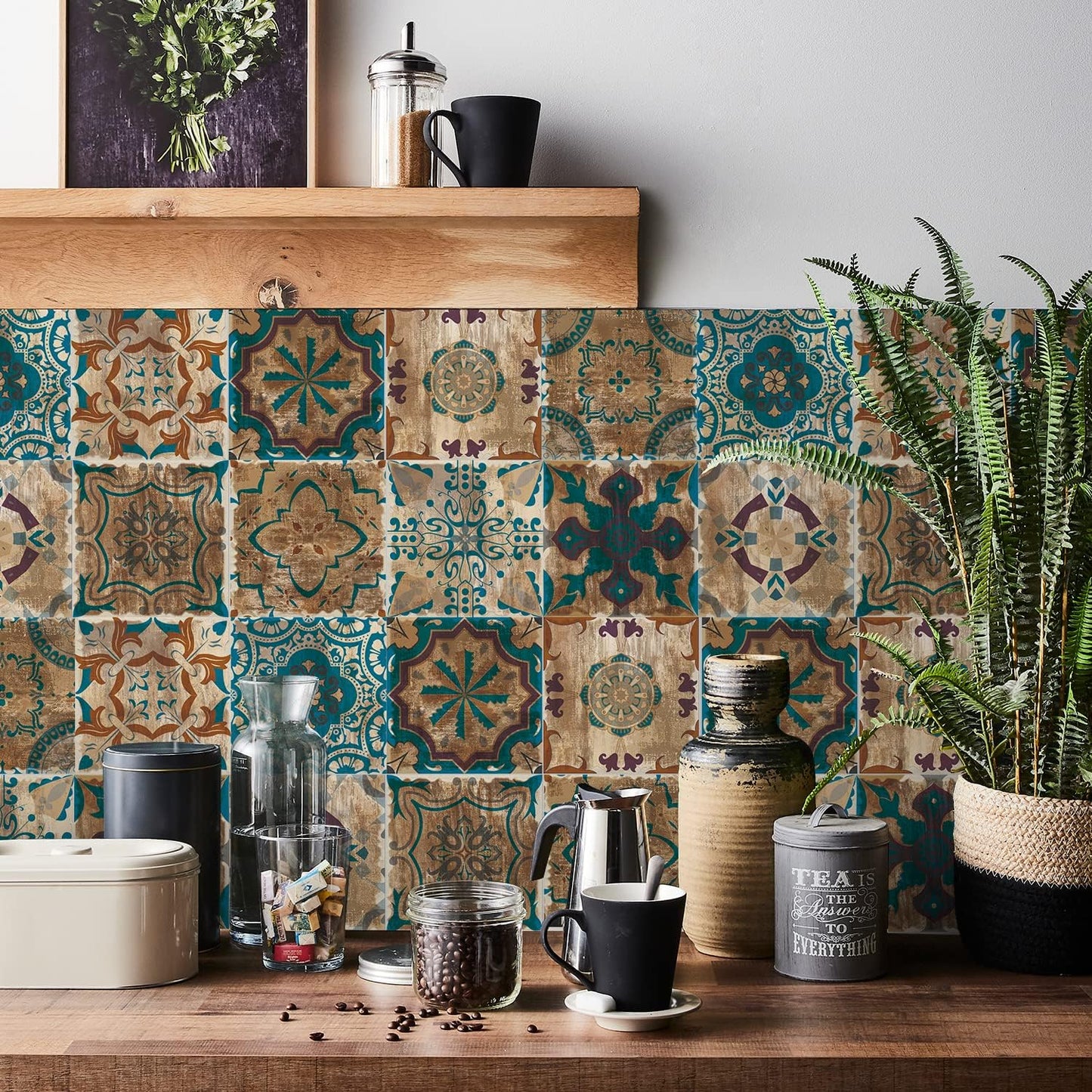 2D Sticker / Brown Morocco / 5.91IN / Set of 24