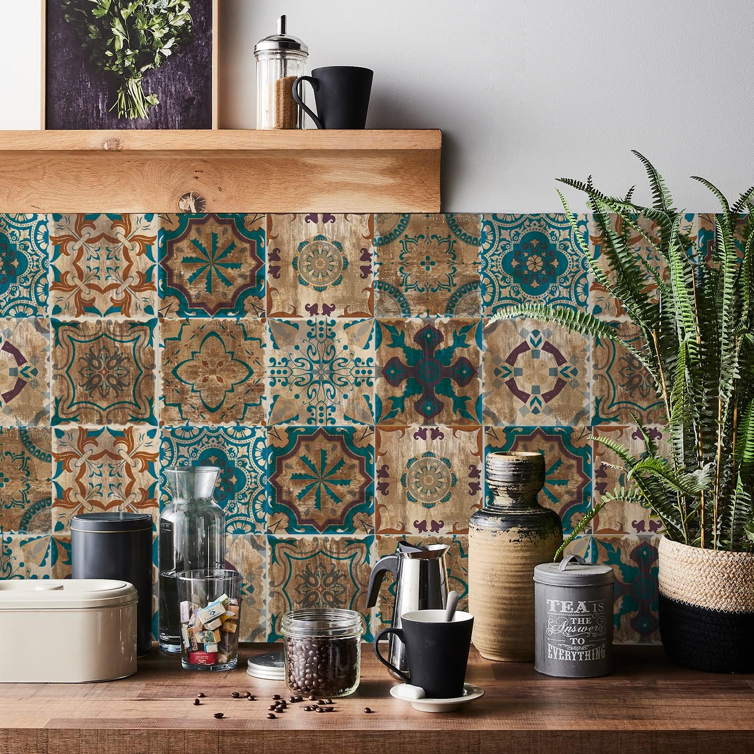 2D Sticker / Brown Morocco / 5.91IN / Set of 24