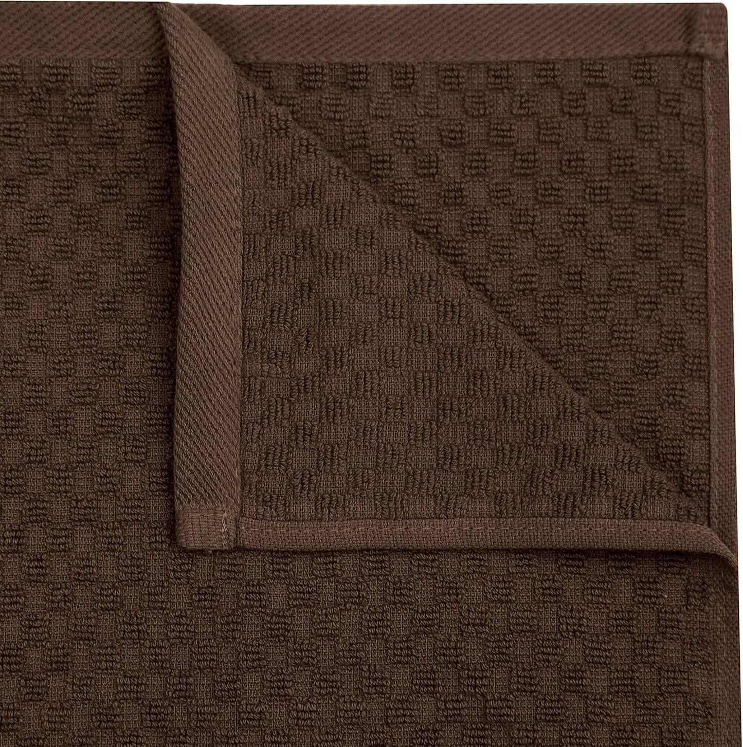 COTTON CRAFT Amazing Kitchen Towel - 12 Pack 100% Cotton Waffle Terry Towel | Chocolate - 16x28 Euro Café Waffle Weave