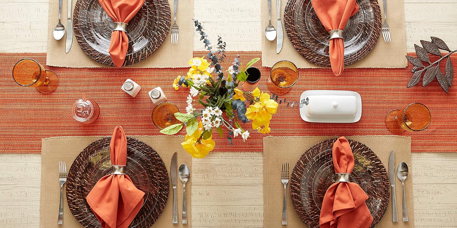 DII Variegated Tabletop Collection, Table Runner3x72, Spice