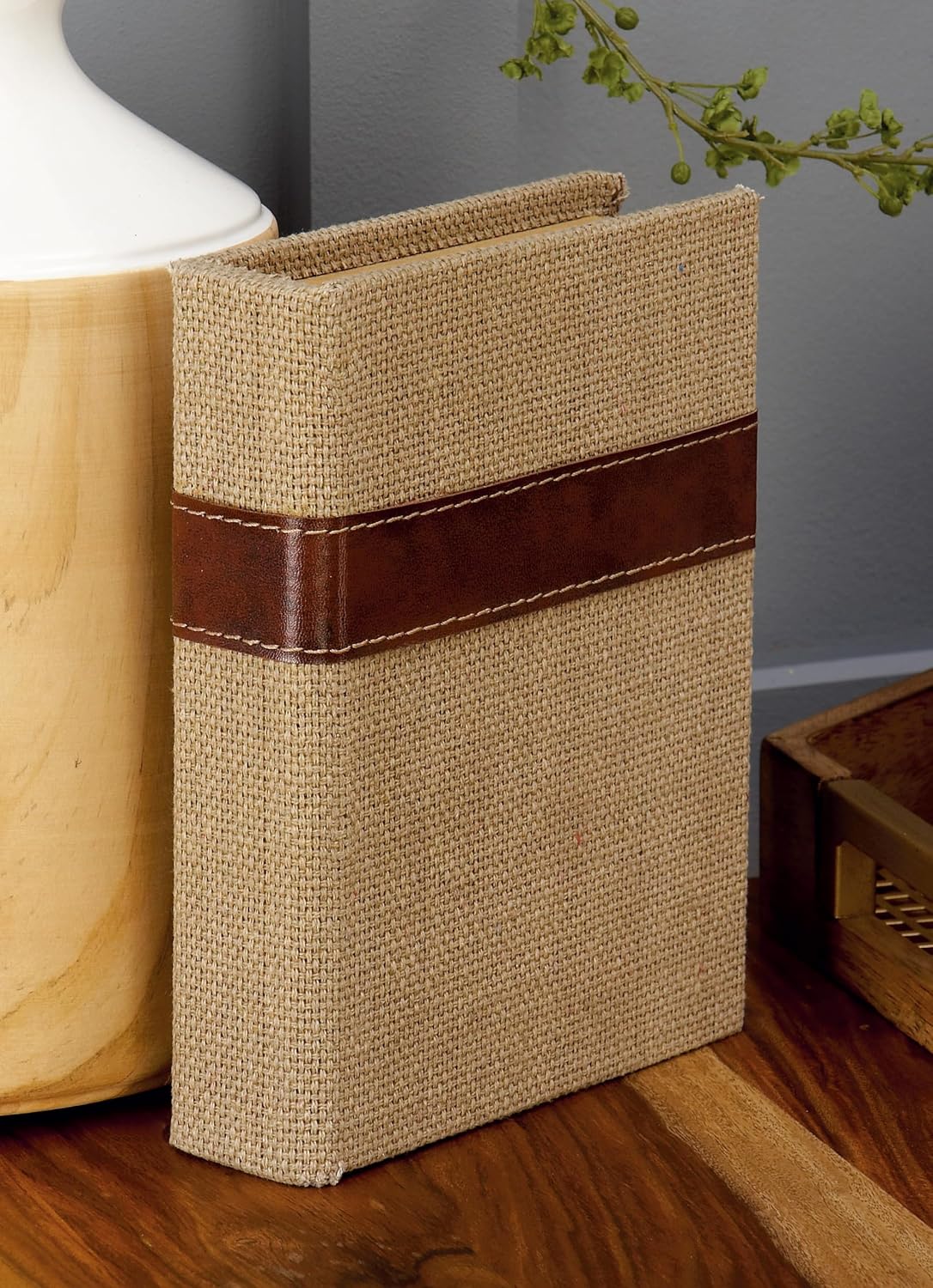 Linen Fabric Decorative Box Faux Storage Book Book Shaped Boxes / Brown / 15", 12", 9"H / Set of 3