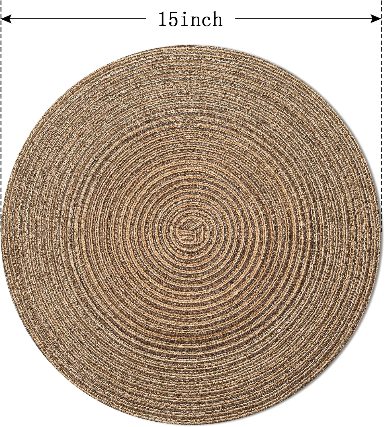 FunWheat Round Braided Placemats Set of 8 Place mats for Dining Tables Woven Heat Resistant Table Mats 15 inch for Fall