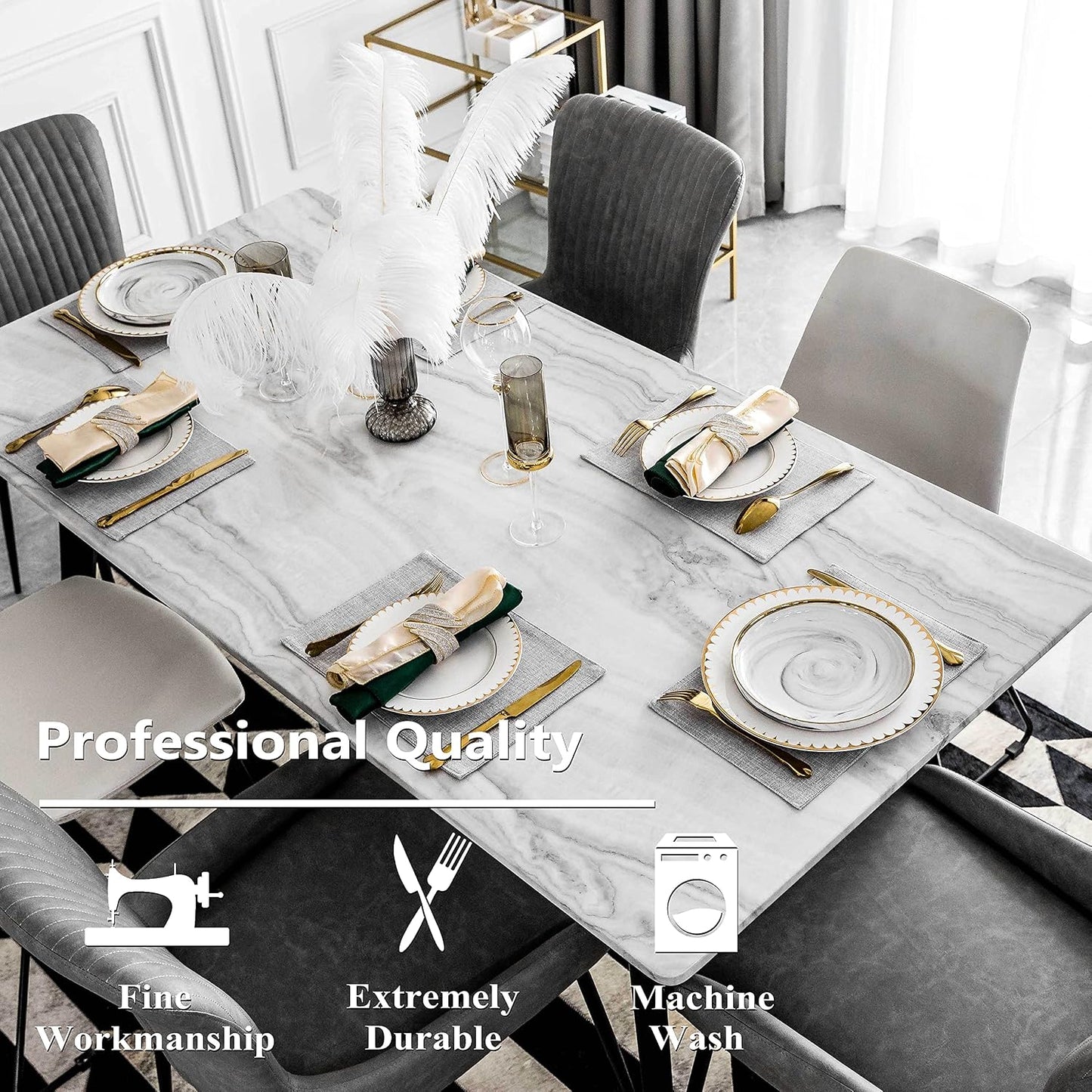 Home Brilliant Cloth Placemats Set of 8 Heat Resistant Washable Plate Mats Placemats for Parties Buffet Dinner Coasters