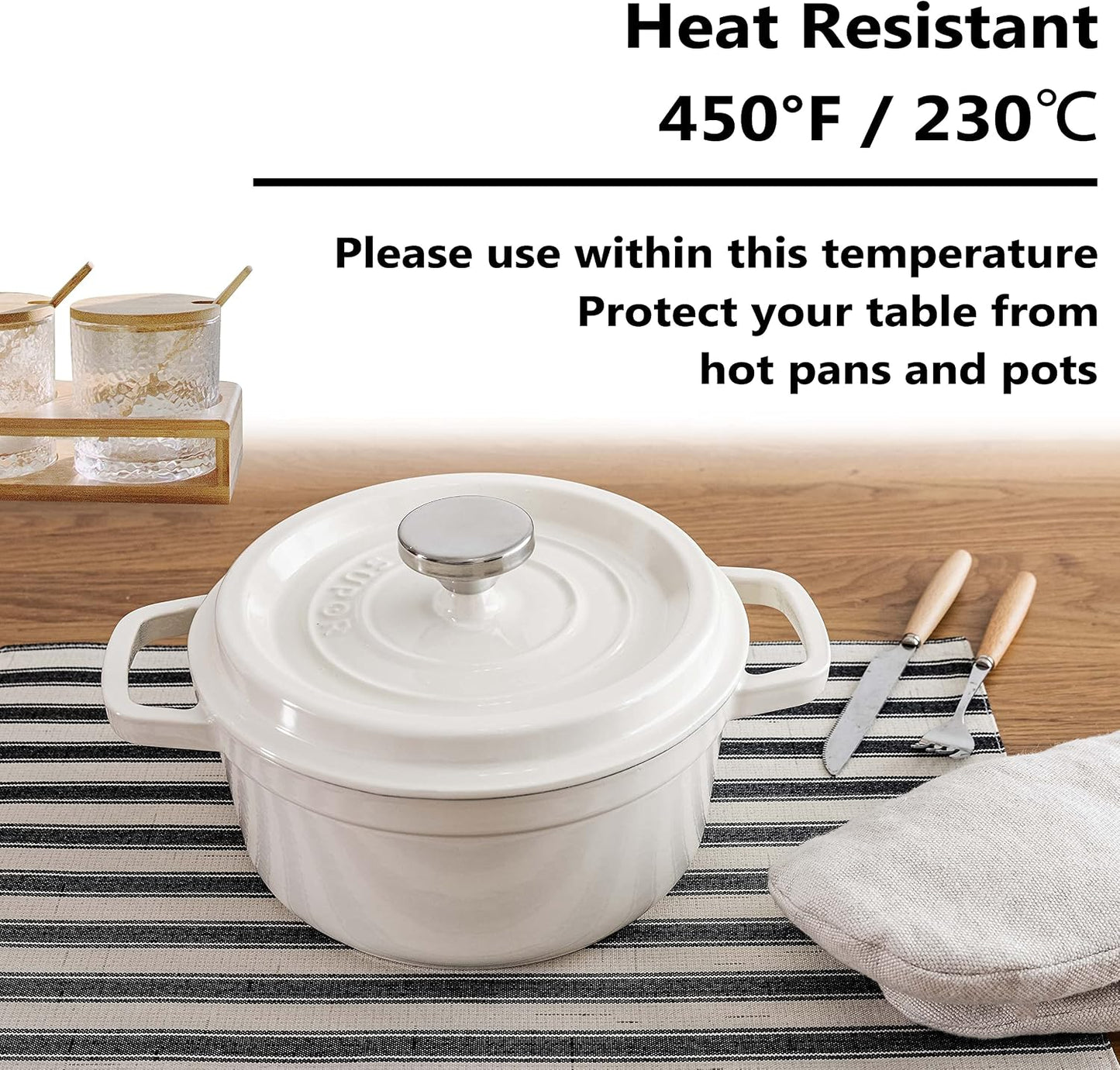Home Brilliant Cloth Placemats Set of 6 Heat Resistant Place Mats for Dining Table Farmhouse Washable Placemats for