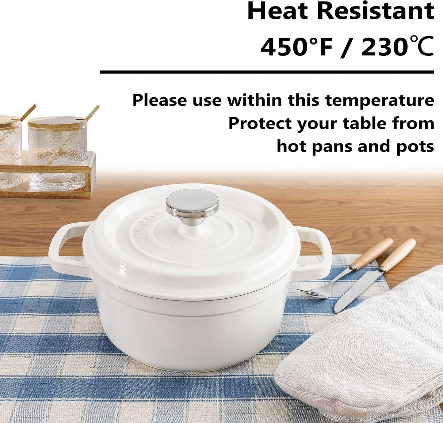 Home Brilliant Checkered Placemats Set of 6 Heat Resistant Dining Table Farmhouse Place Mats for Kitchen Table, 13 x 19