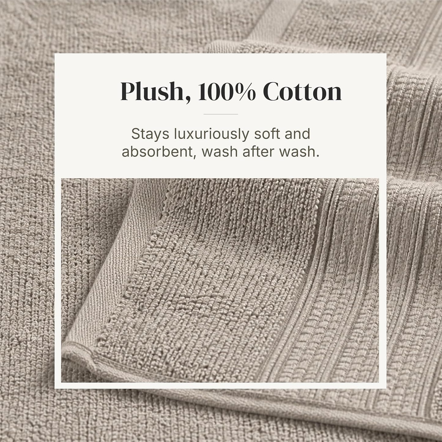 Modern Threads 6 Piece Bath Towel Set – Bathroom Towel Set with 2 Bath Towels, 2 Hand Towels & 2 Washcloths – 100%