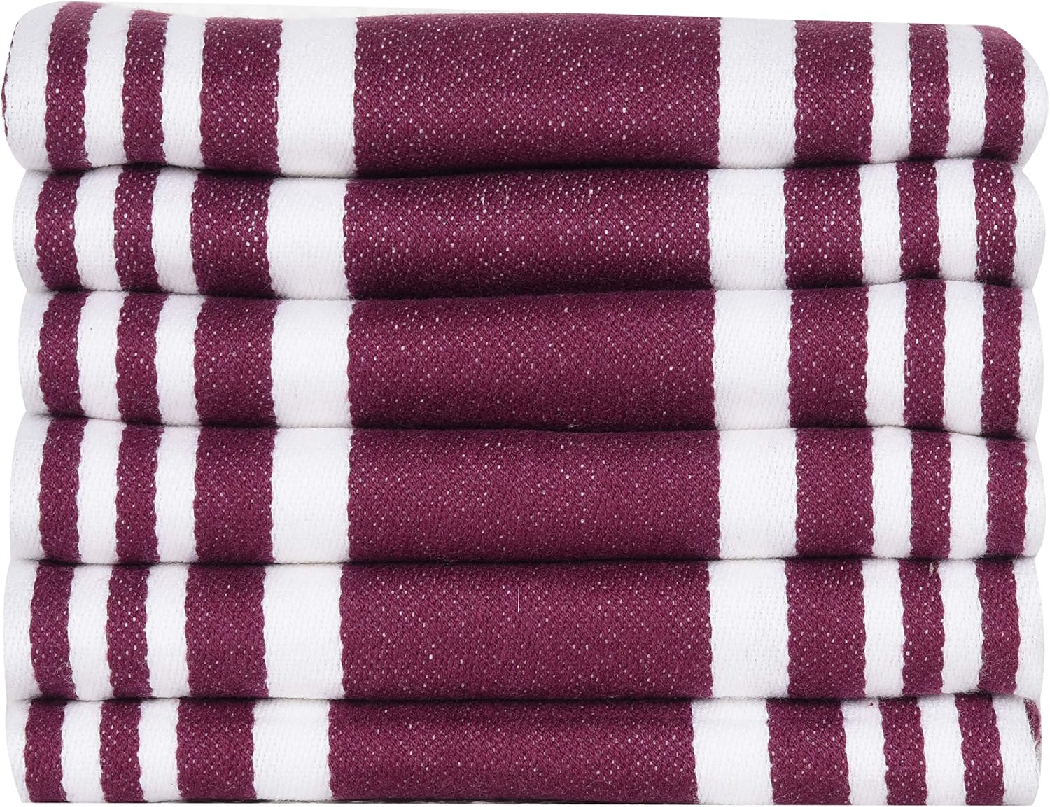 Urban Villa Kitchen Towels Cotton Dish Towels 20”x30” (Set of 6) Wine Wht