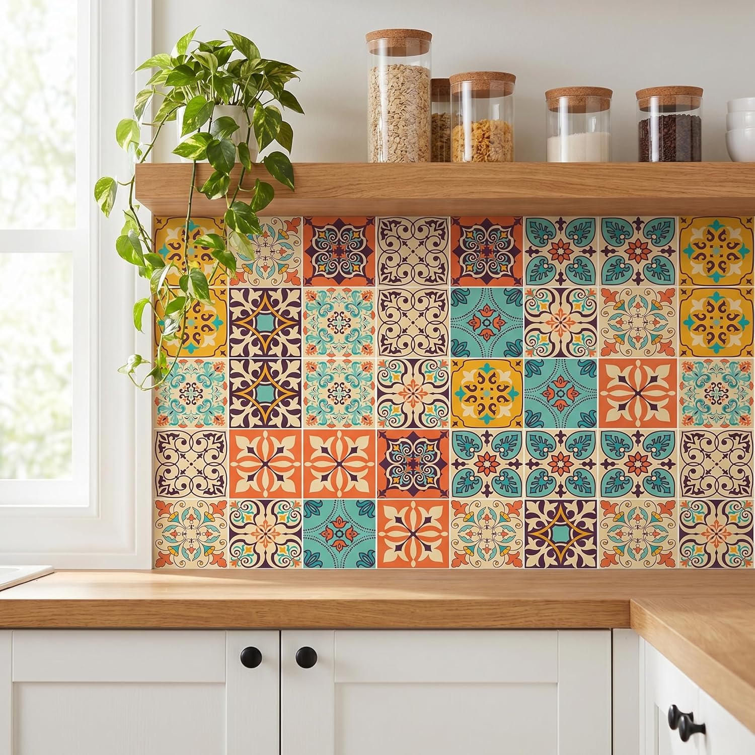 Vintage Moroccan Bohemian Tile Stickers 30 PC Pack
