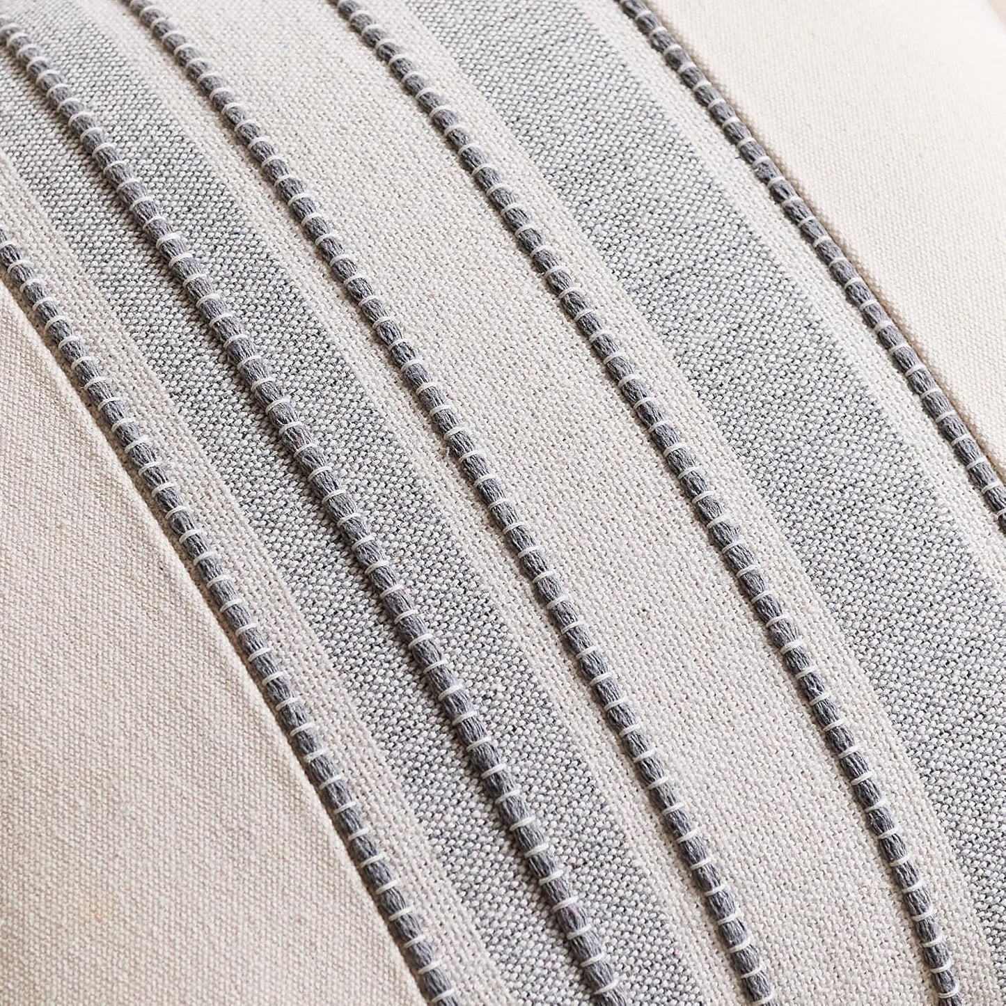 Boho Decorative Cushion Covers / 18 x 18 / Style 1- Grey / Set of 2