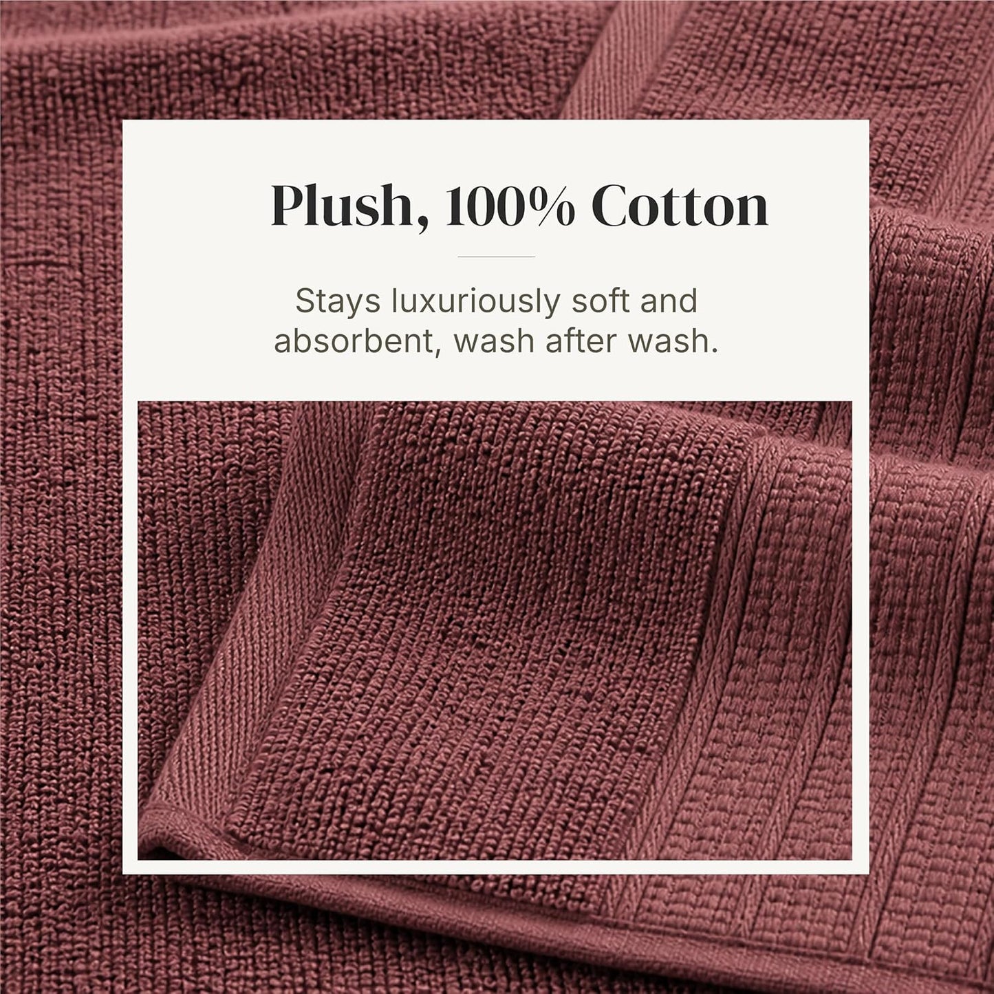 Modern Threads 6 Piece Bath Towel Set – Bathroom Towel Set with 2 Bath Towels, 2 Hand Towels & 2 Washcloths – 100%