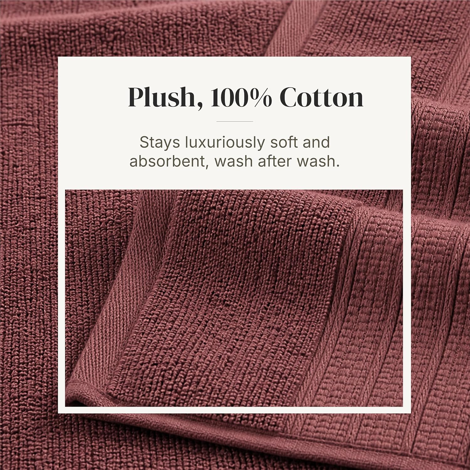 Modern Threads 6 Piece Bath Towel Set – Bathroom Towel Set with 2 Bath Towels, 2 Hand Towels & 2 Washcloths – 100%