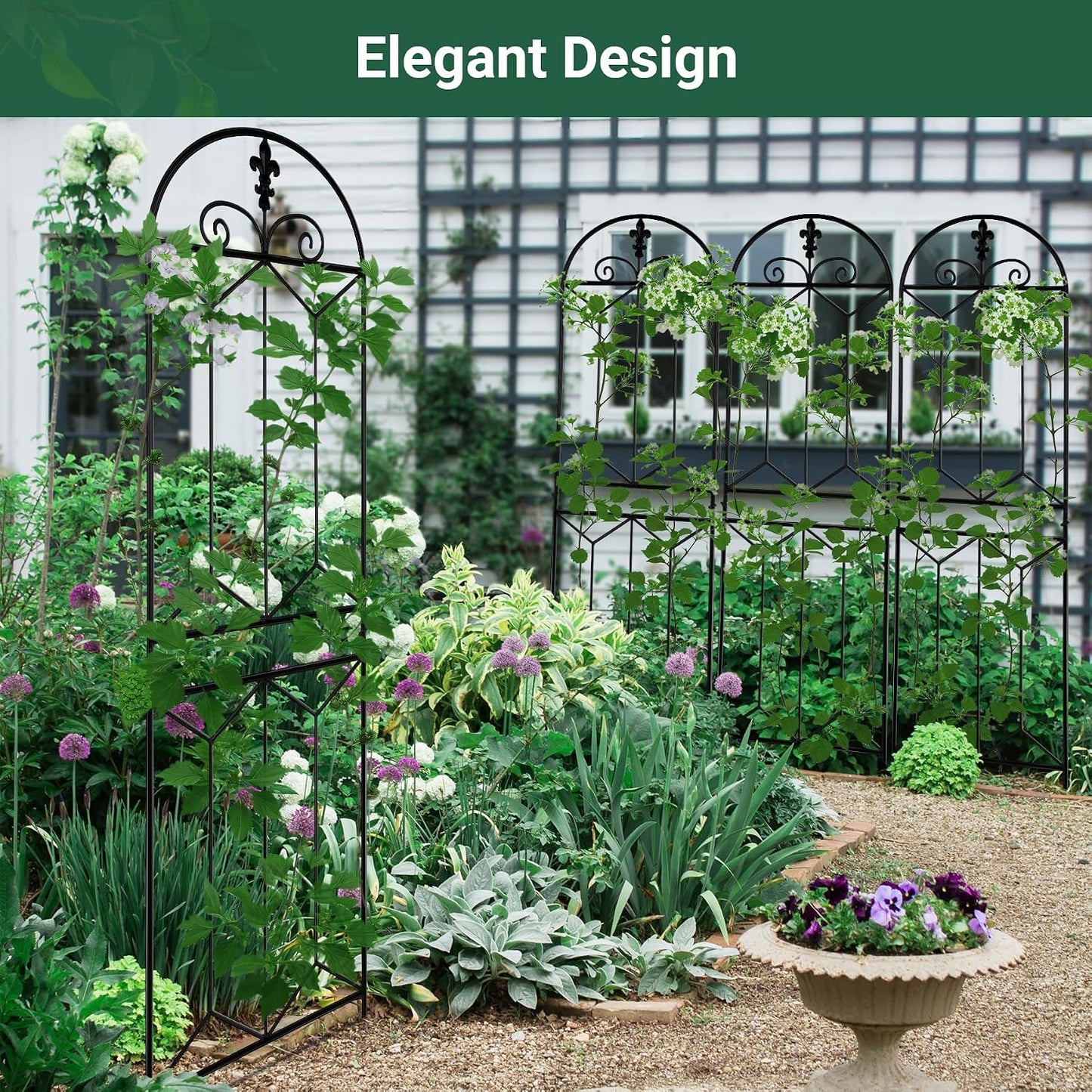 Metal Trellis Outdoor 70.8" x 19.5" - 2 Pack | Trellis for Climbing Plants Outdoor, Rustproof Metal Garden Trellis for
