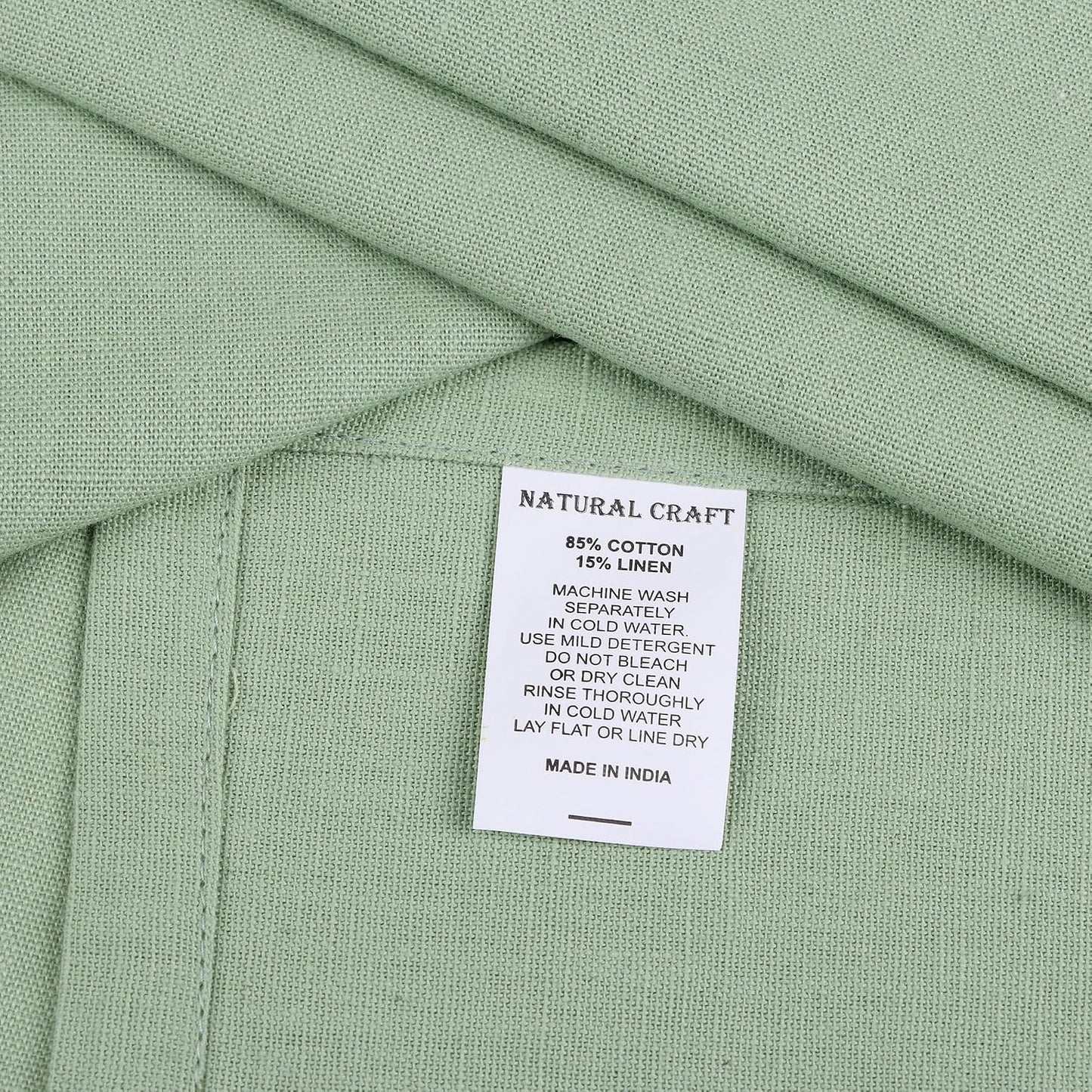 NATURALCRAFT Cloth Napkins Set of 12 Cotton Linen18x18 inch Sage | Washable Reusable Fabric Soft Durable Quality