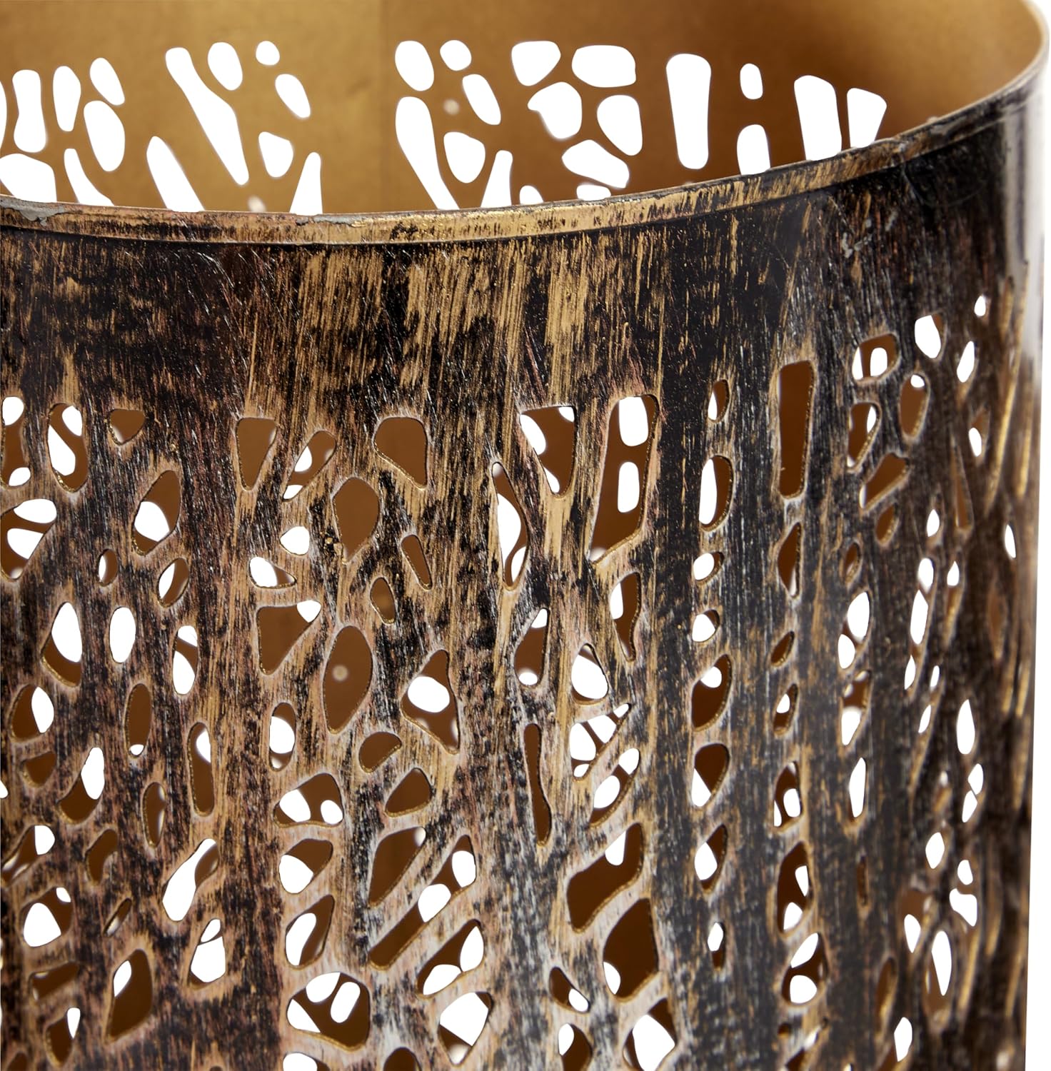 Deco 79 Metal Indoor Outdoor Candle Lantern 12", 9", 5"H, Brushed Bronze | Elevate tabletops, metal candle holder set