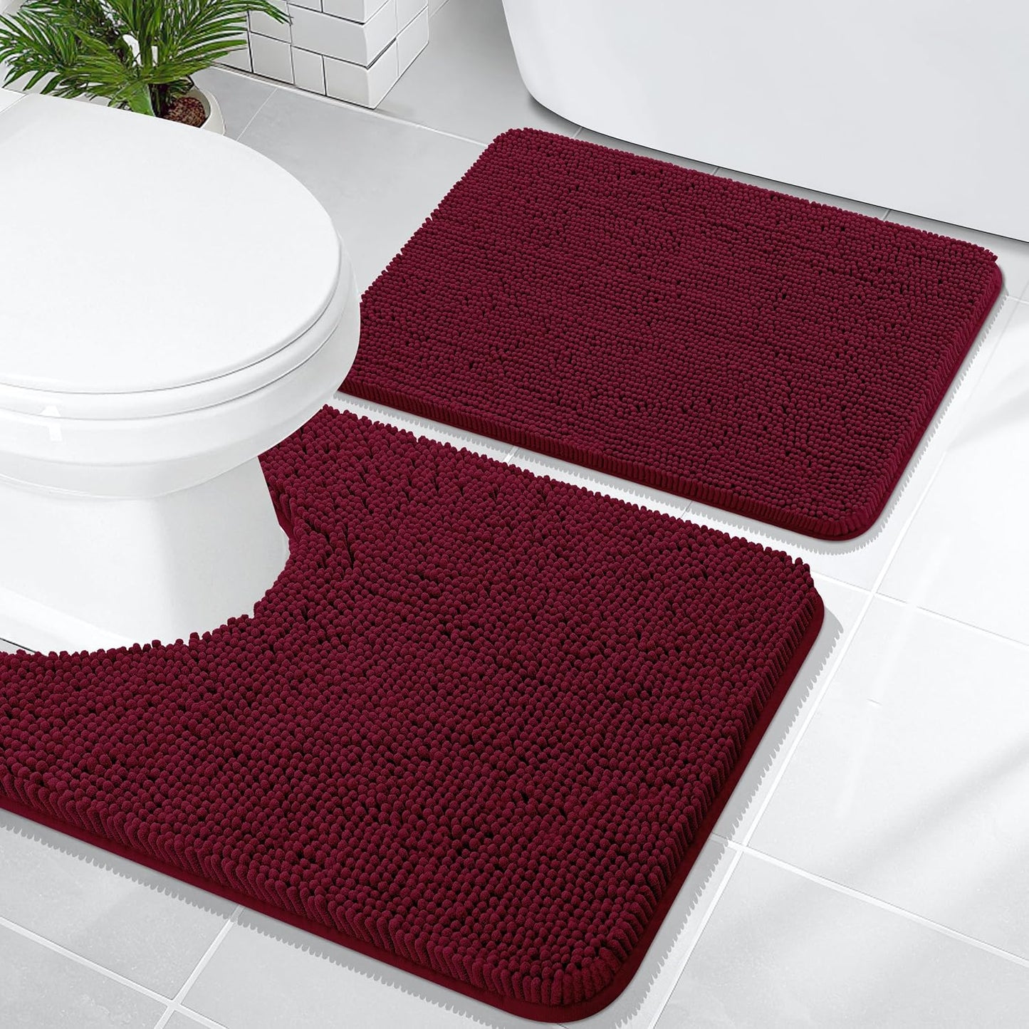 OLANLY Large Bathroom Rugs 47x32, Extra Soft Absorbent Chenille Bath Rugs