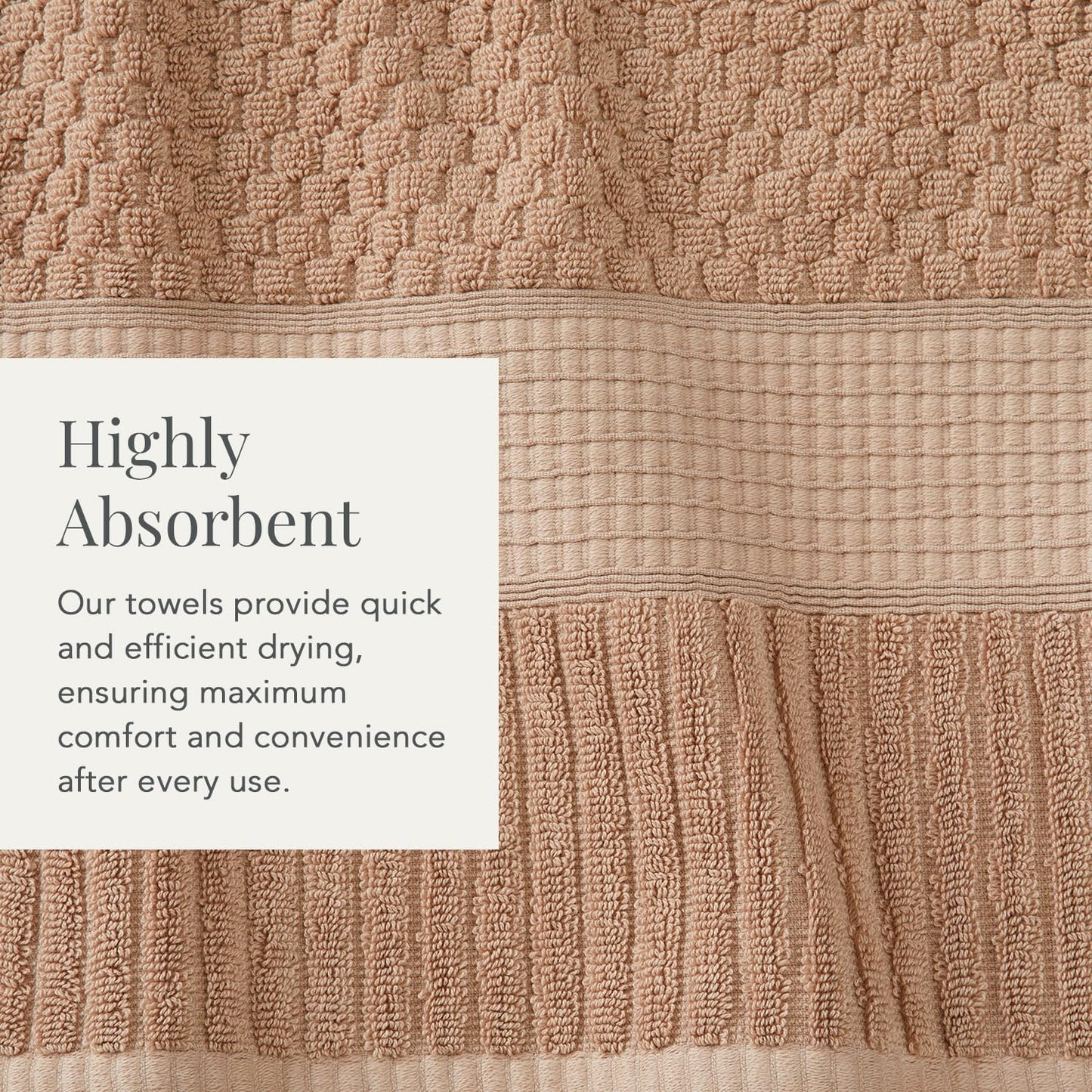 NY Loft 100% Cotton 2-Pack Oversized Bath Towel Set | Taupe | Quick-Dry | Two Oversized 35" x 70" Bath Towels / Bath
