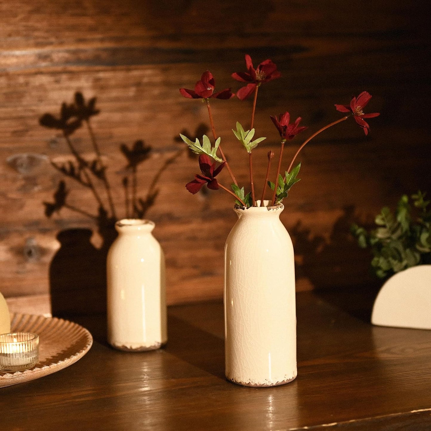 Ceramic Vases Home Decor / White / Set of 2