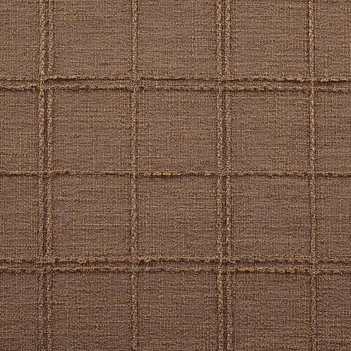 Linen Checked Farmhouse Placemats Set of 6, Roasted Brown 13x19in | Double Layer, Reversible, Thick Textured Table