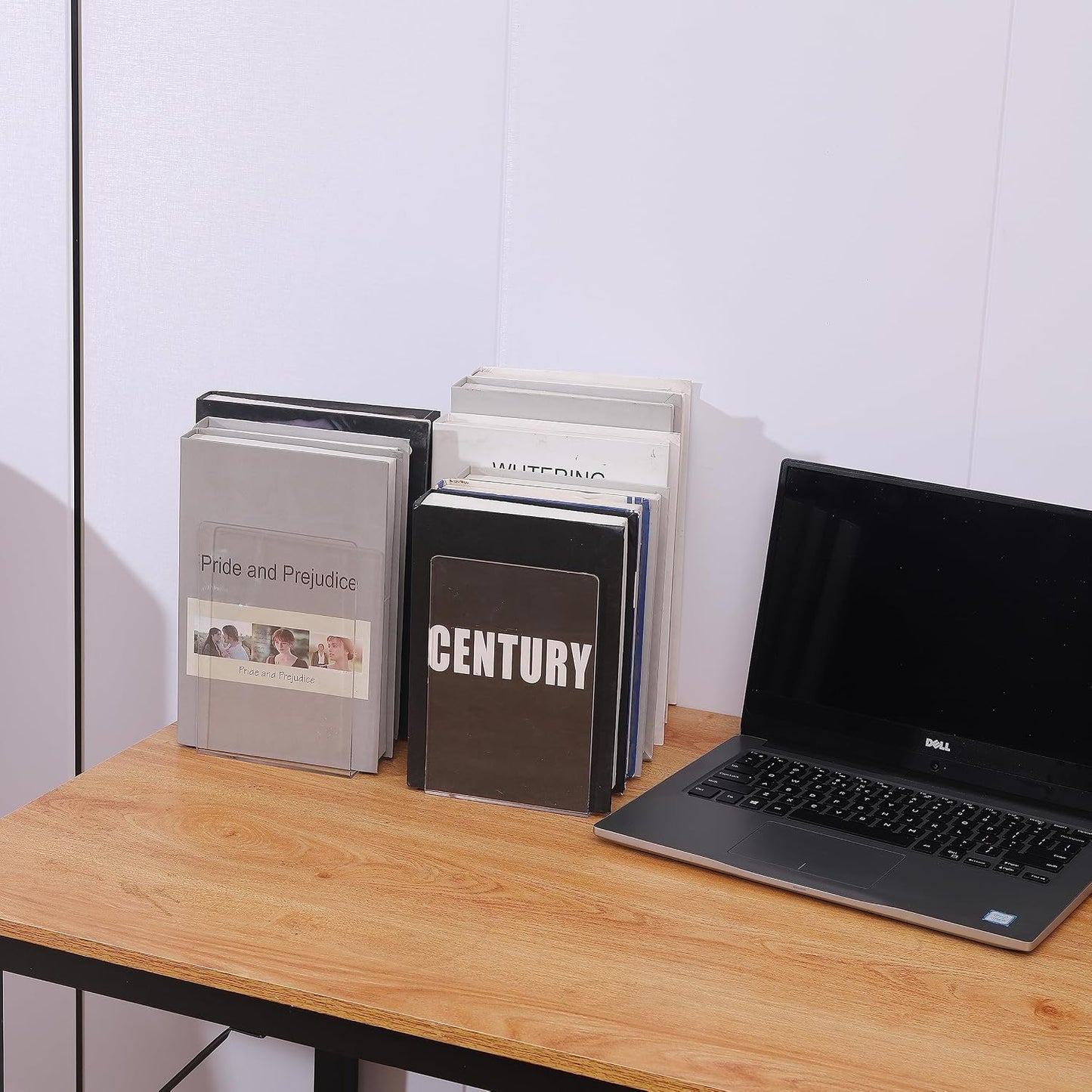 Acrylic Book Shelf Organizer for Desk / Clear / Set of 8