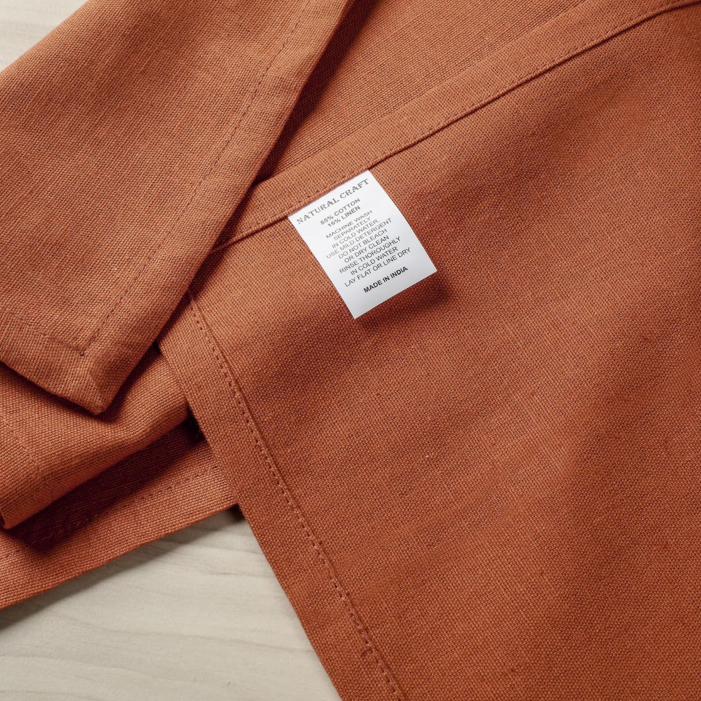 NATURALCRAFT Cloth Napkins Set of 12 Cotton Linen18x18 inch Rust | Washable Reusable Fabric Soft Durable Quality