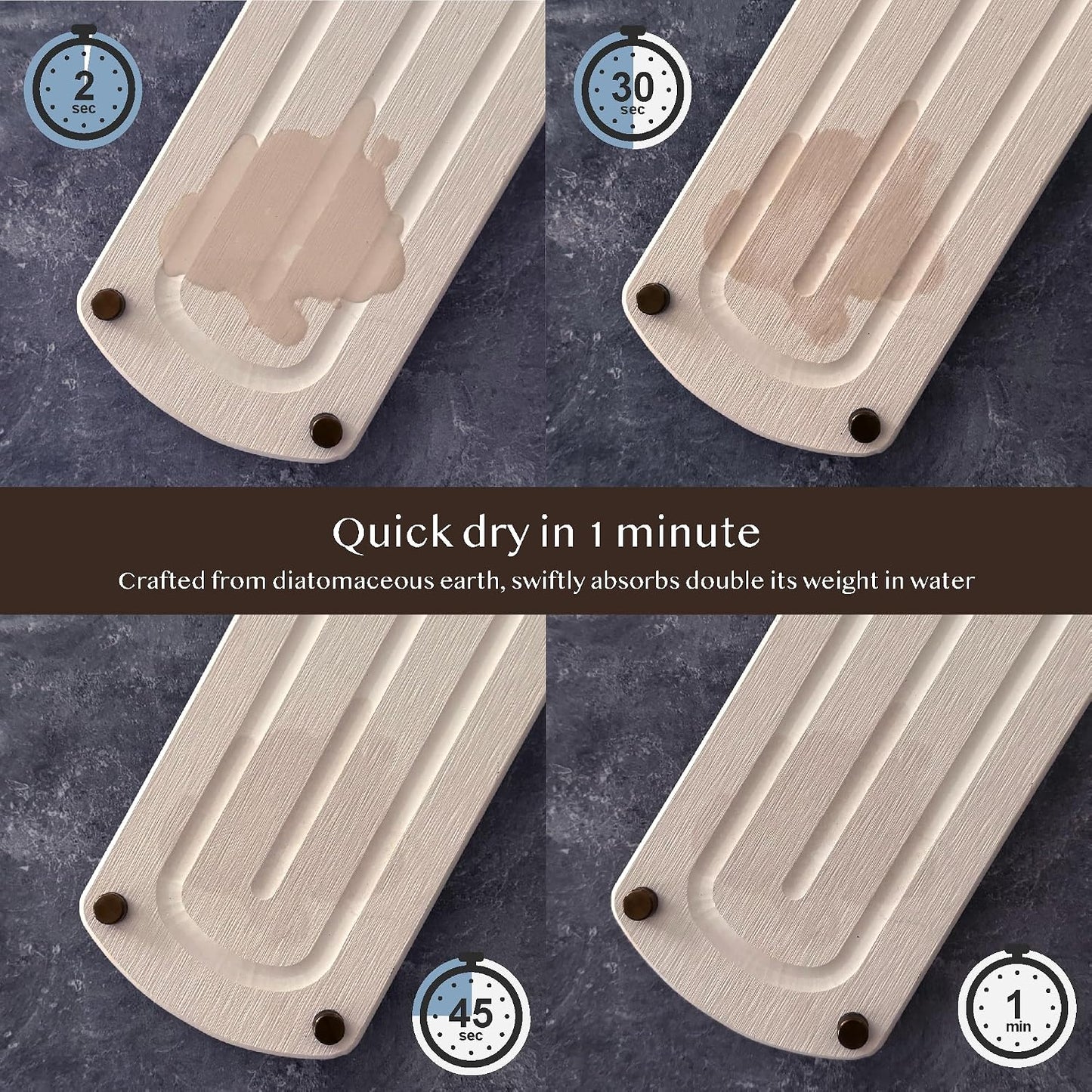 Water Absorbing Stone Soap Tray / Pure White / Set of 2