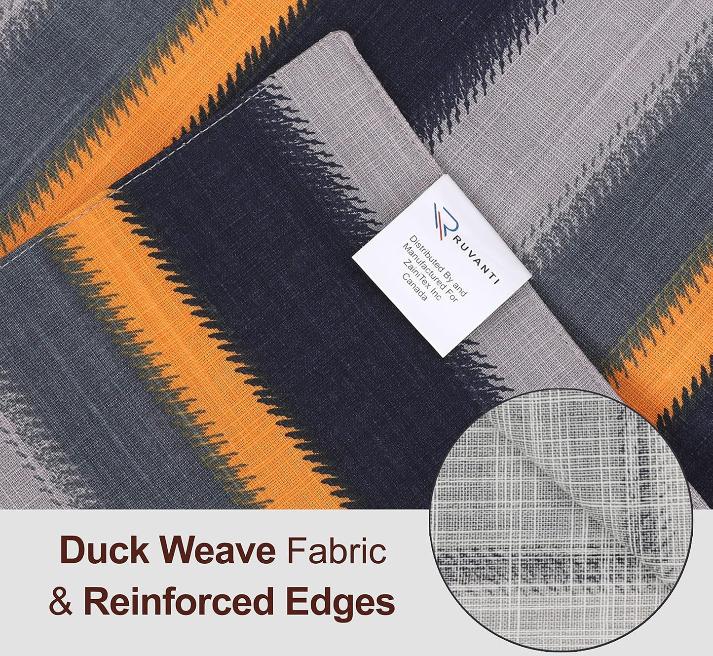 Ruvanti Placemats Set of 6, 100% Cotton Place Mats of 13"x19" – Stripes | Heat, Stain resistant, Washable, Non-Slip