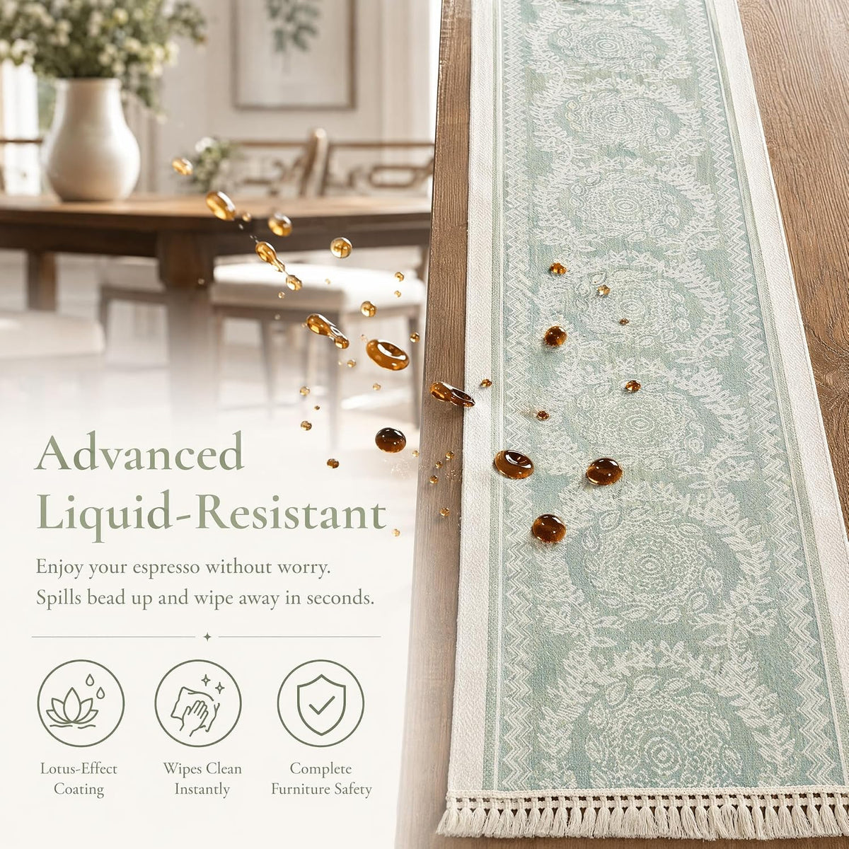 14x138 Medallion Table Runner Waterproof Rustic Farmhouse Macrame | Planning a rustic wedding or banquet? This