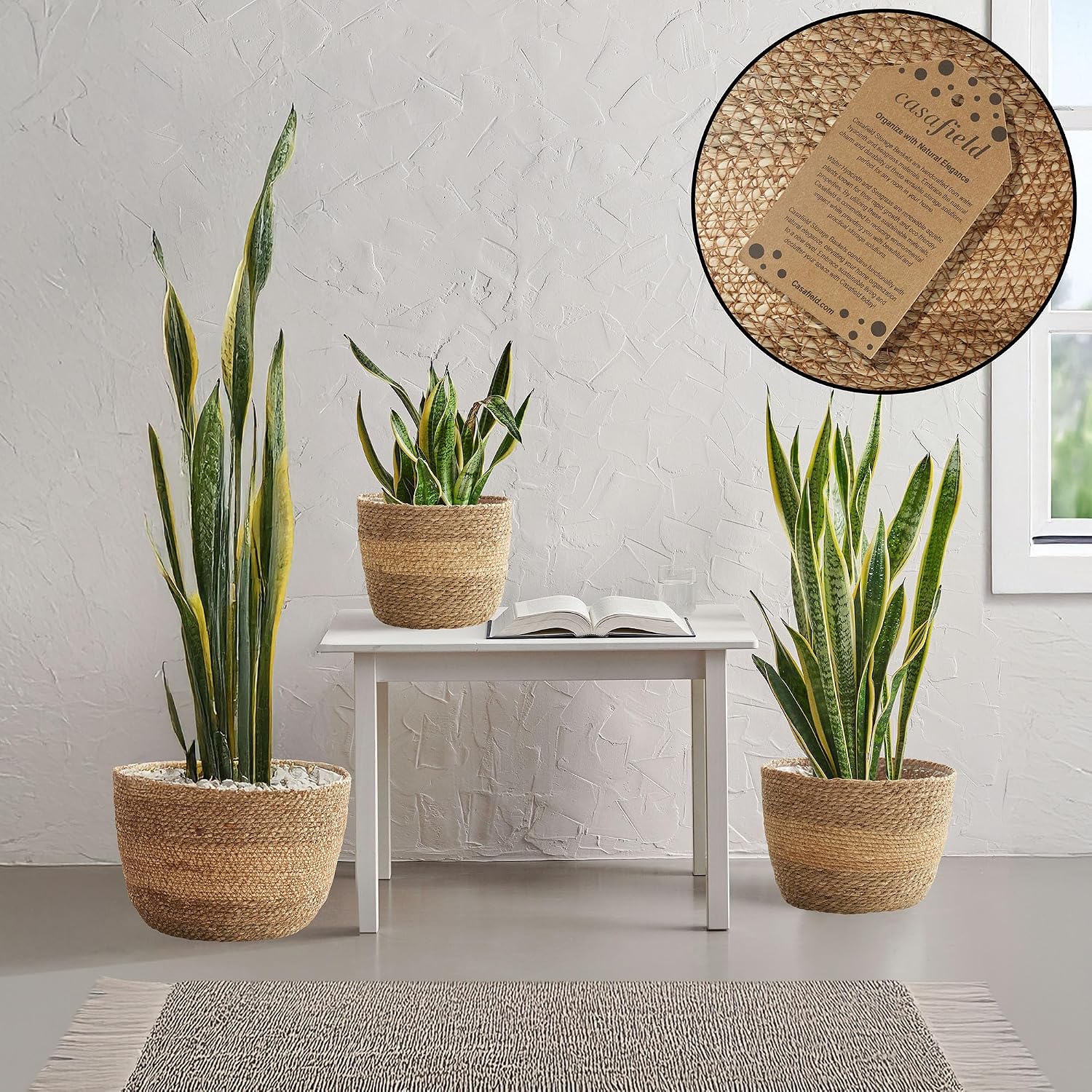 Seagrass Planter Baskets / Two-tone / Set of 3
