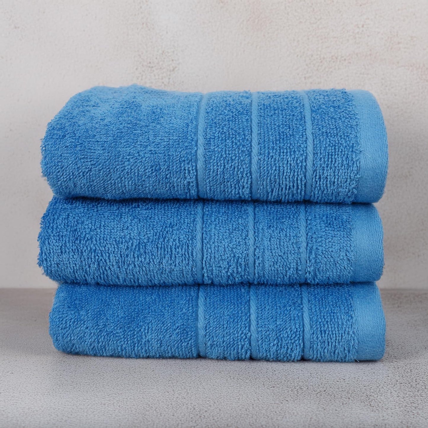 6 Piece Hand Towels Set 16 x 28 Inches, Blue | 100% Cotton, Lighter Weight, Quick to Dry, 16 x 28 Inches, Super Soft &