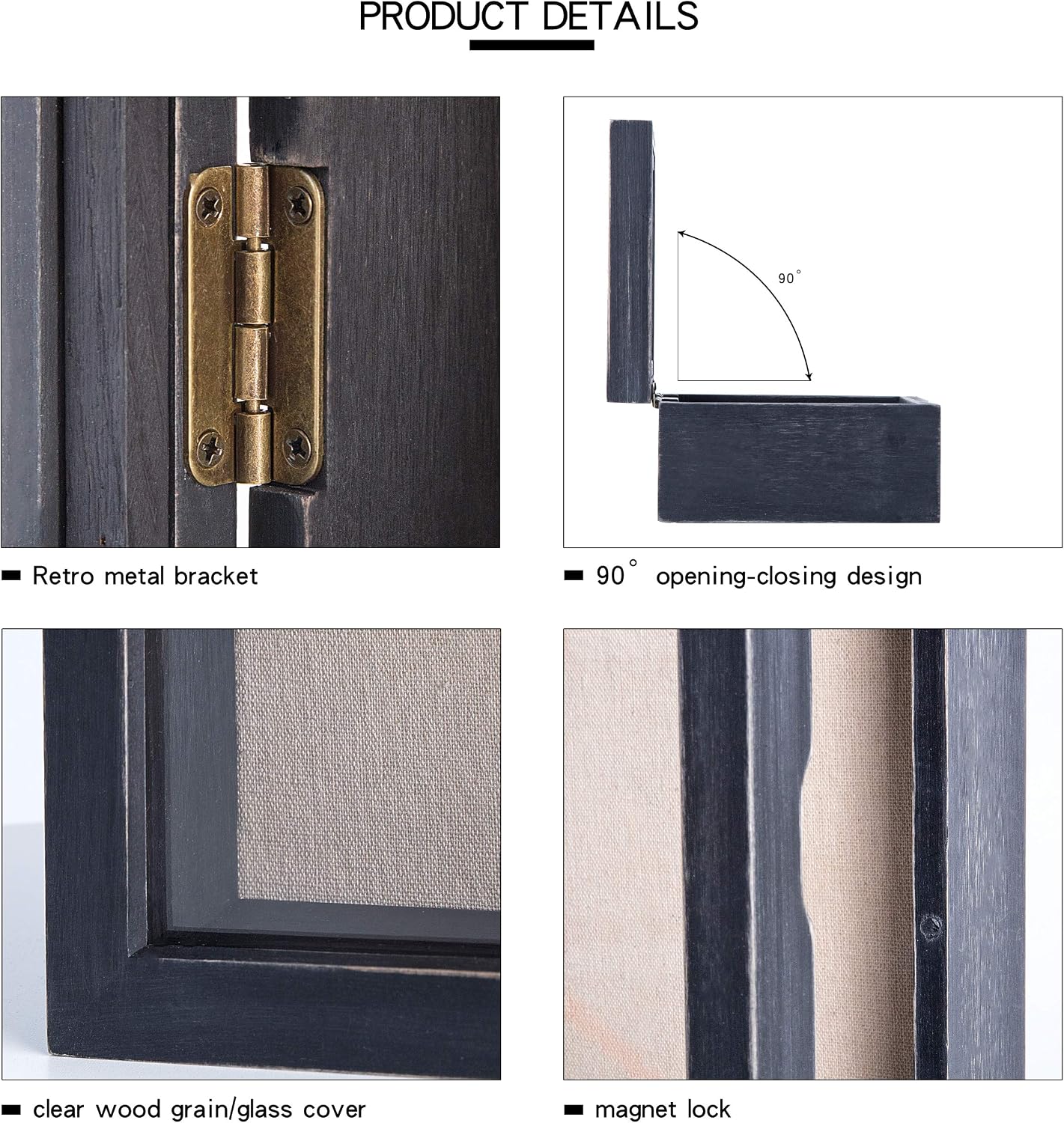 Freezing point Shadow Box Frame 8x8 Shadow Box Display Case Cabinet Pin Picture Frame with Linen Back Memorabilia
