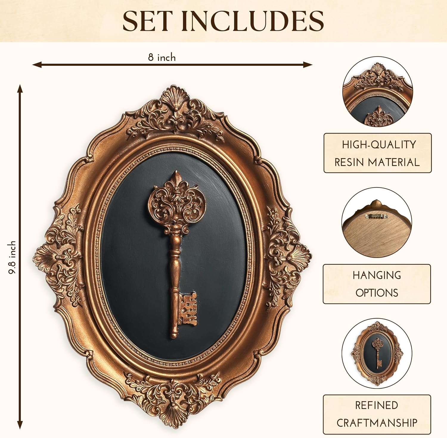 Victorian Vintage Wall Sculpture / Key Wall Sculpture