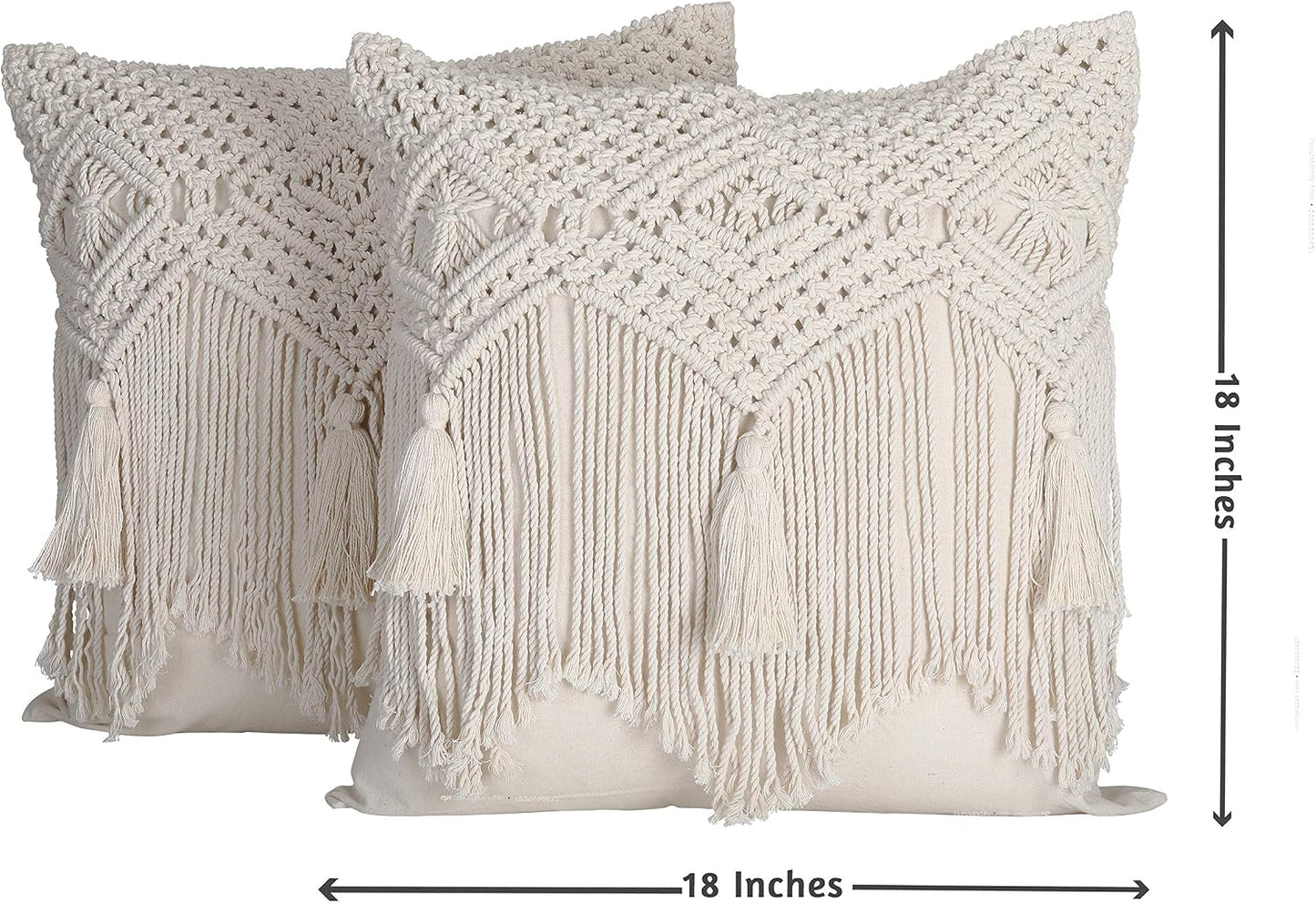 Boho Throw Pillow Covers / 18 x 18 / Set of 2