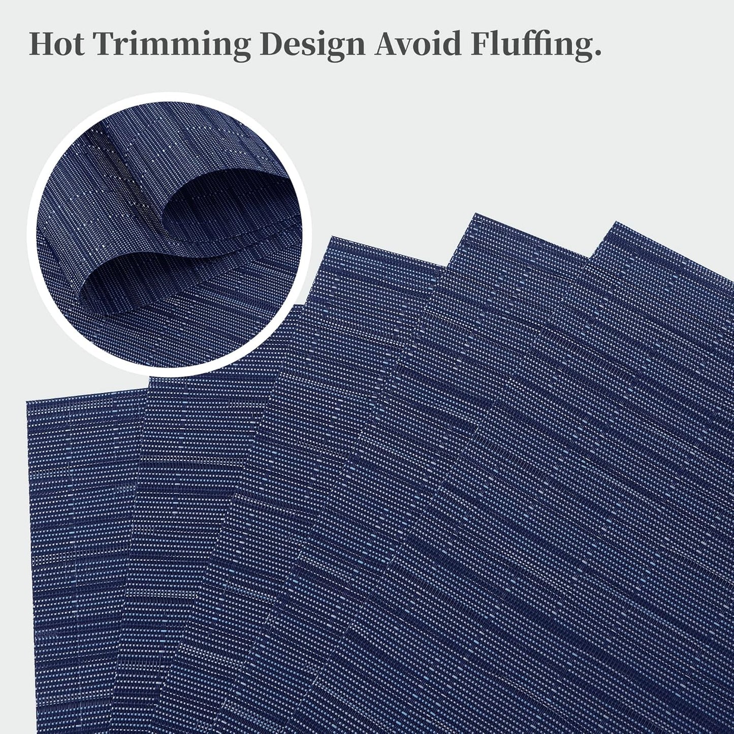 Washable Durable PVC Vinyl / E1- Blue / Set of 6
