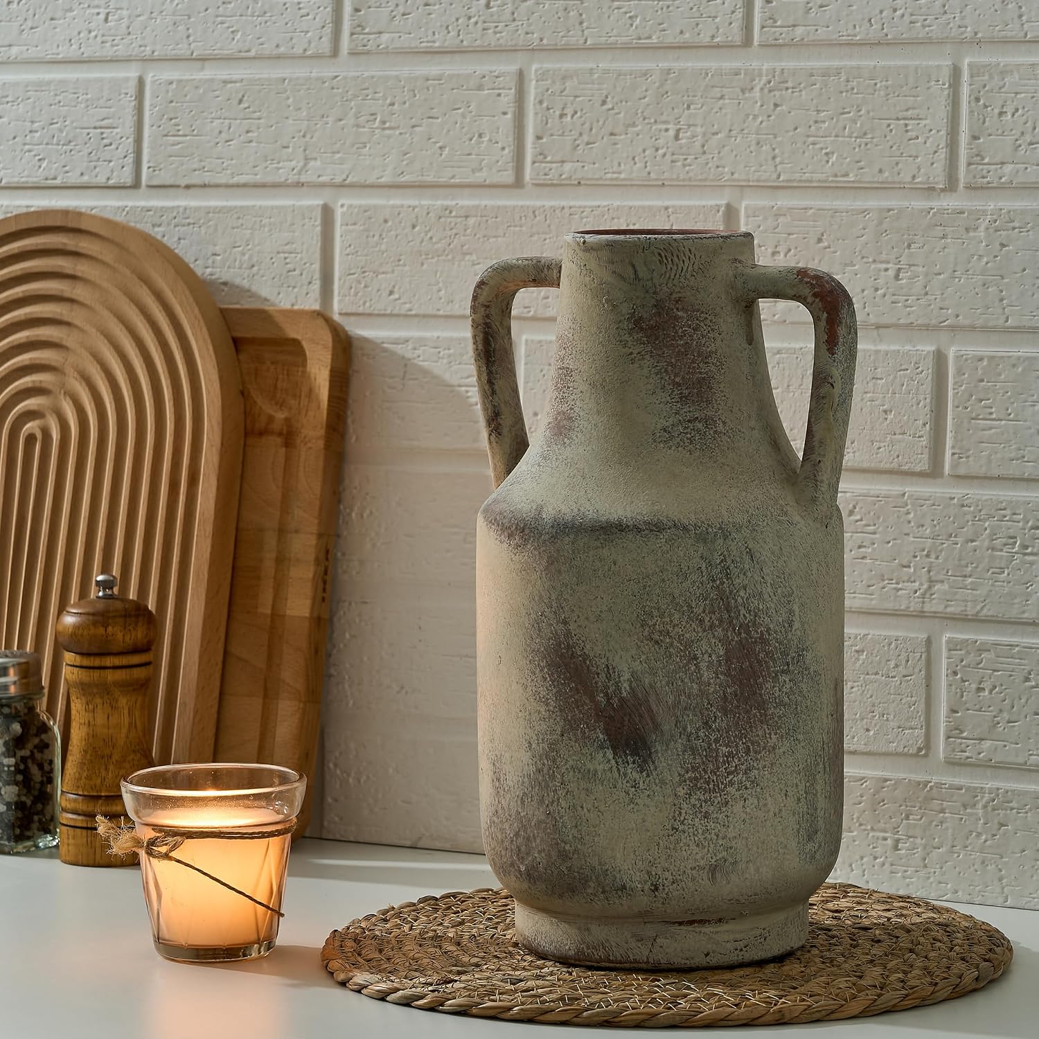 Ceramic Rustic Flower Vase / 112-terra / 12 Inch