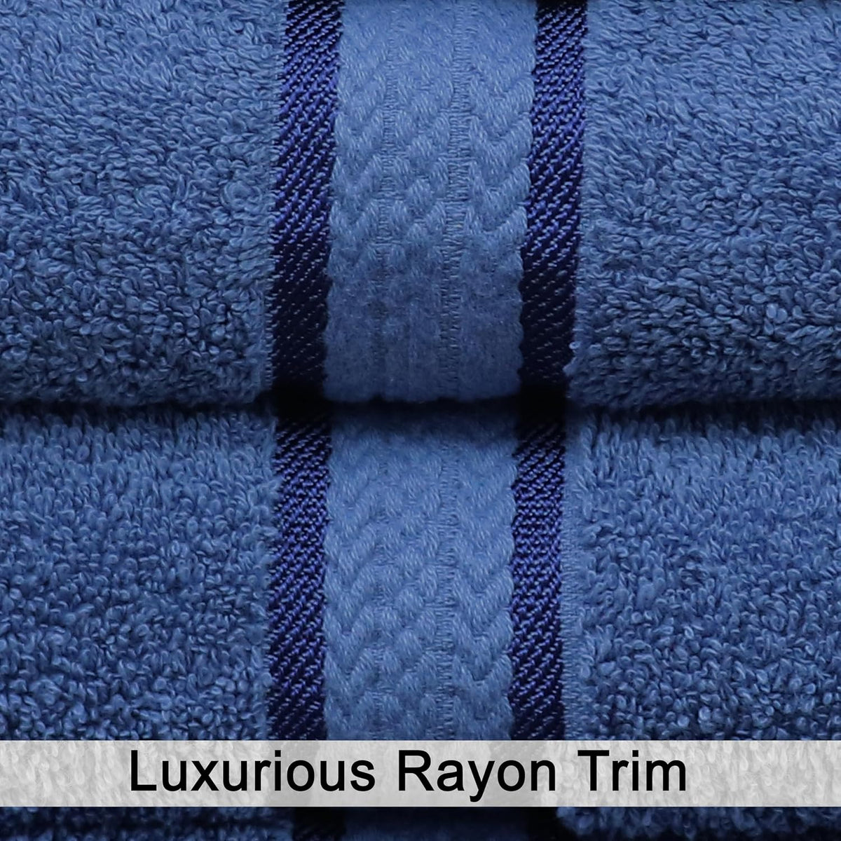 COTTON CRAFT Ultra Soft Bath Towels - 4 Pack 100% Cotton Large 30x54 inches | Oversized 580 GSM Absorbent Blue Bath