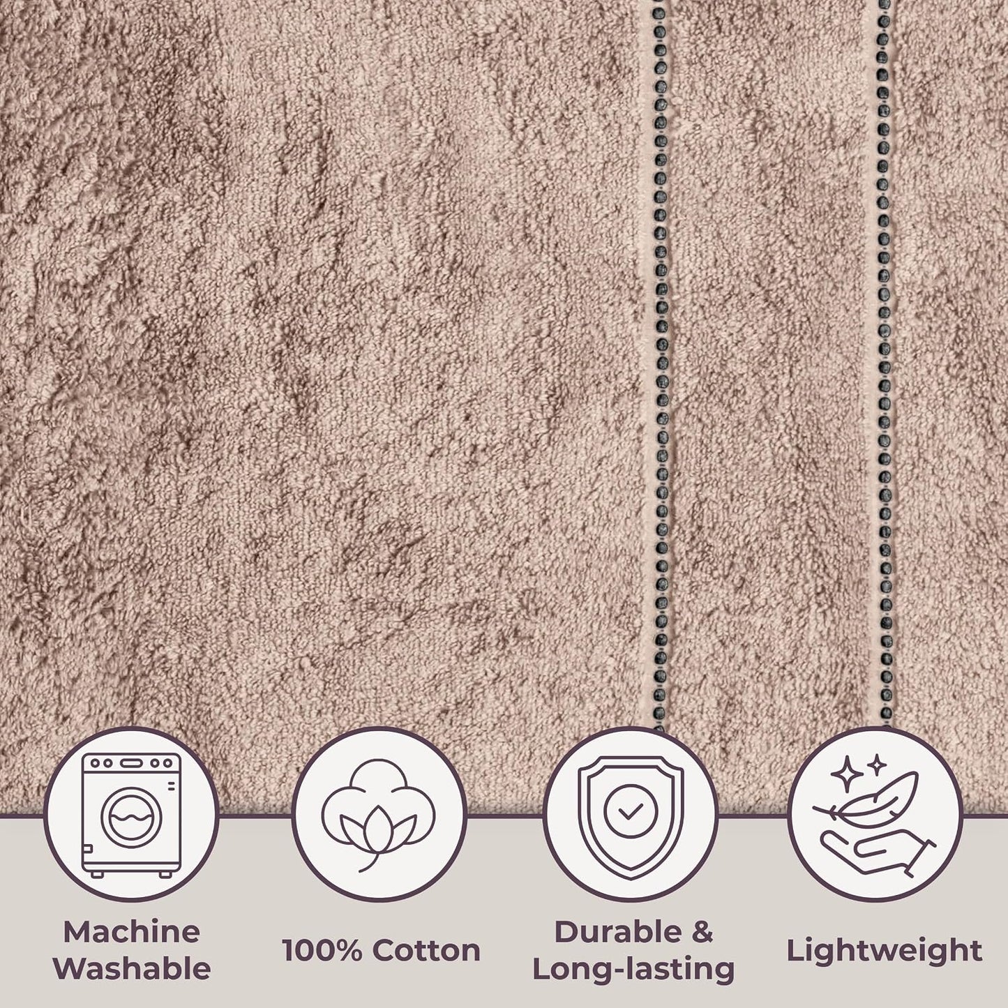Lavish Home Bathroom Towels Set, Bathroom Accessories, Taupe, Set of 6