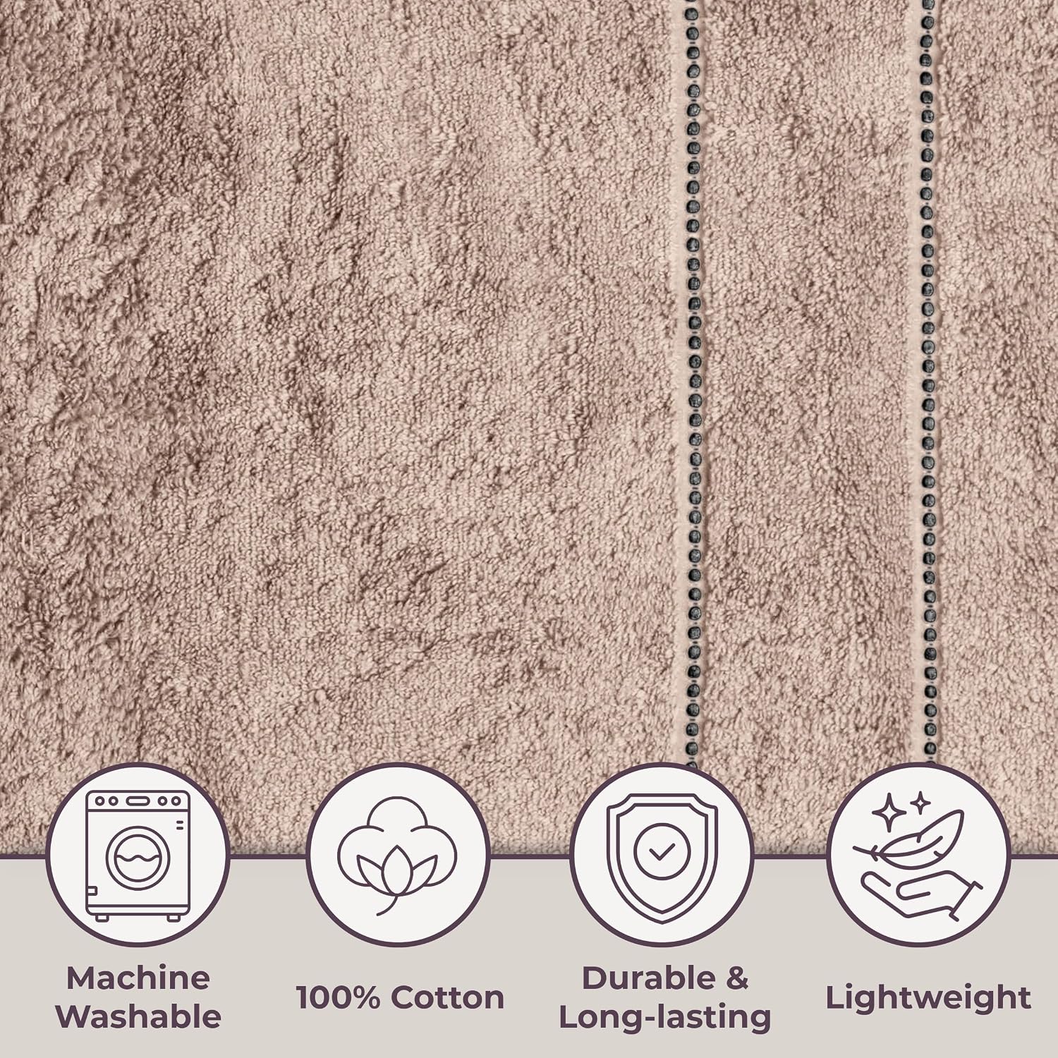 Lavish Home Bathroom Towels Set, Bathroom Accessories, Taupe, Set of 6