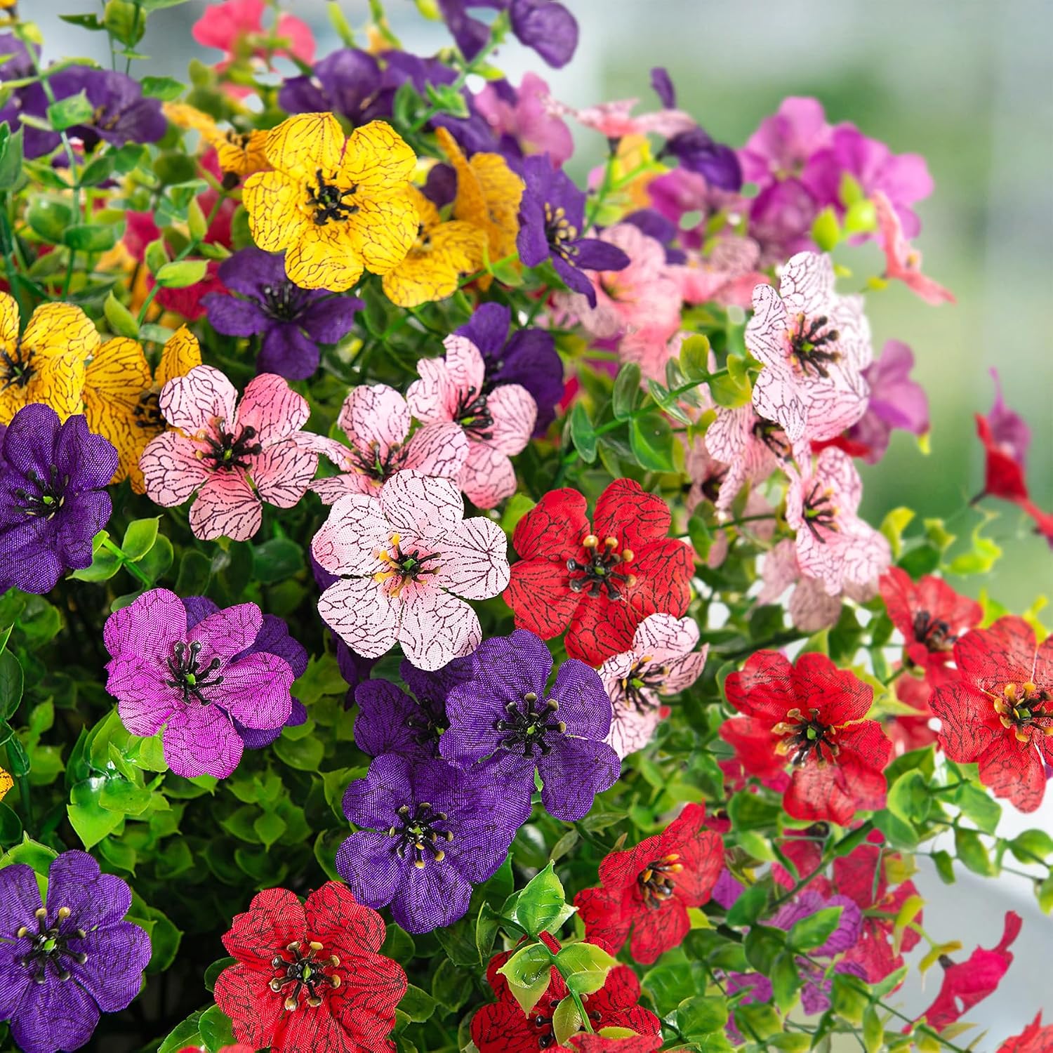 Artificial Flowers / 12 Bundles Fake Flower Daisy / Purple Deep-purple Rose-red Pink Yellow Red
